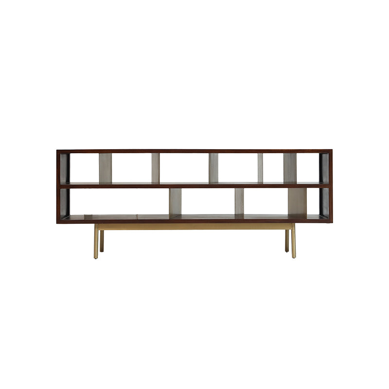 Handcrafted Elegant Modular Storage Shelf with Brass Accents - SOHOO