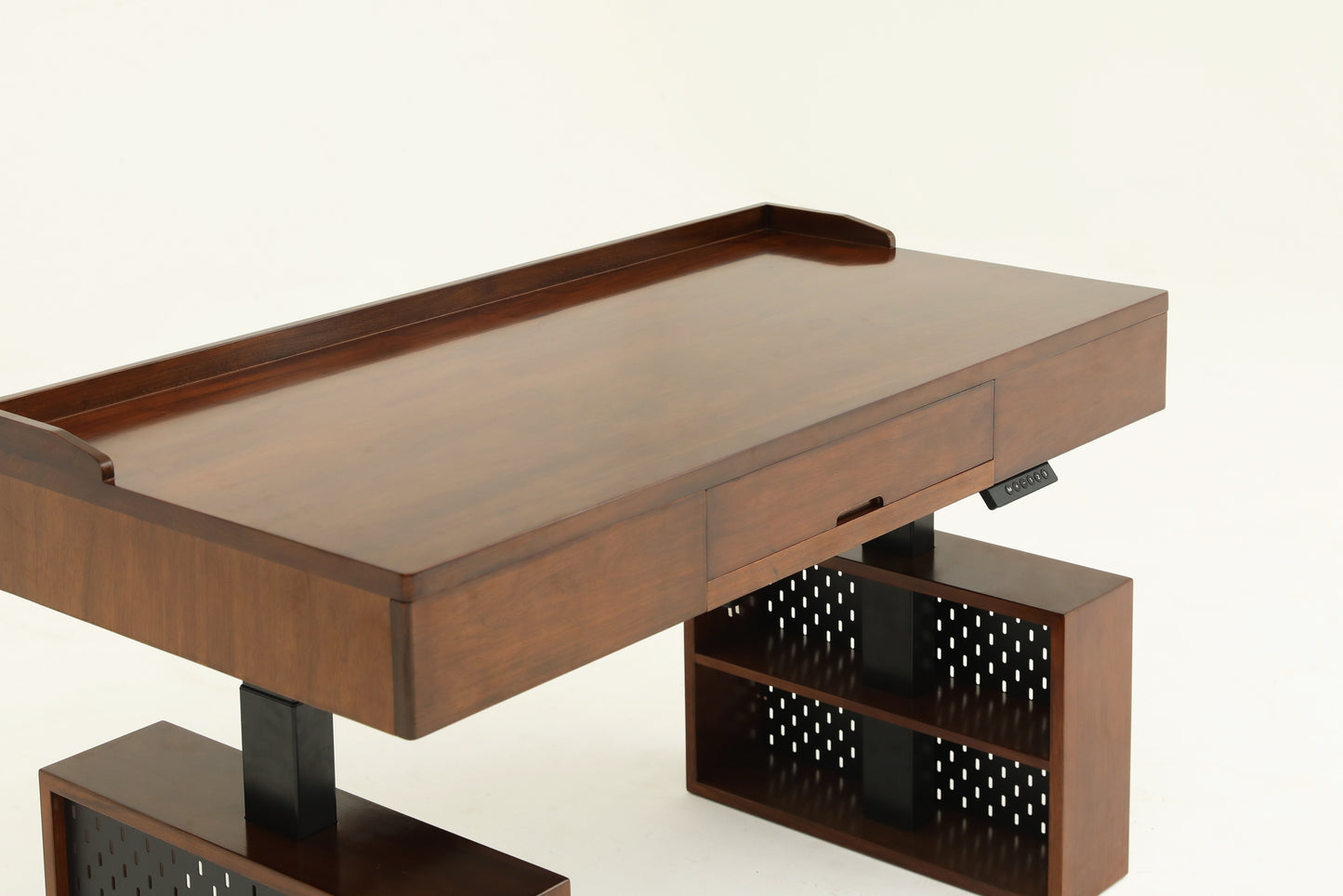 Handcrafted height-adjustable table /desk , with perforated board tools