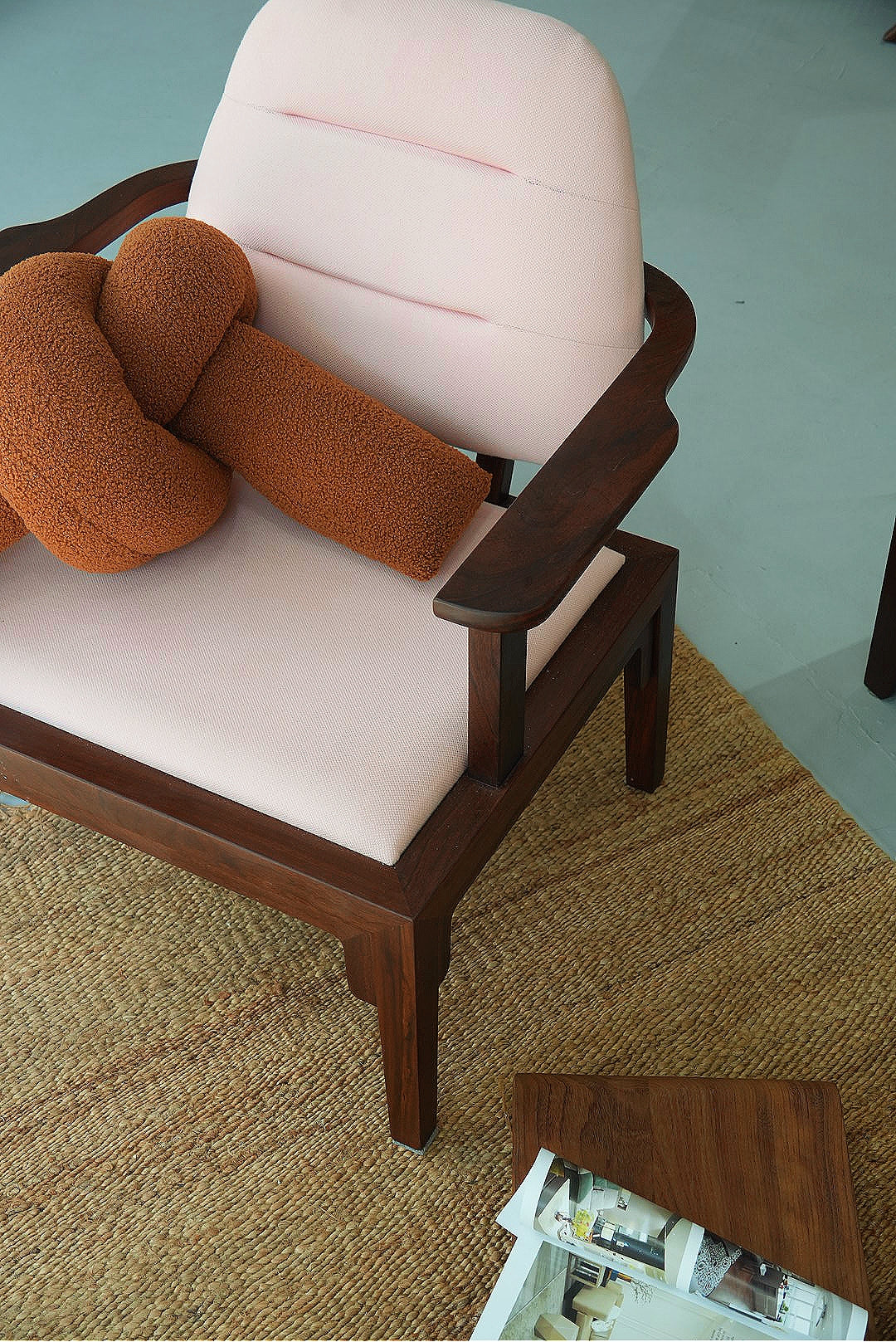 Handcrafted modern hardwood Tatami Stool, Tea Chair, Balcony Lounge Chair, Sofa Chair, armchair