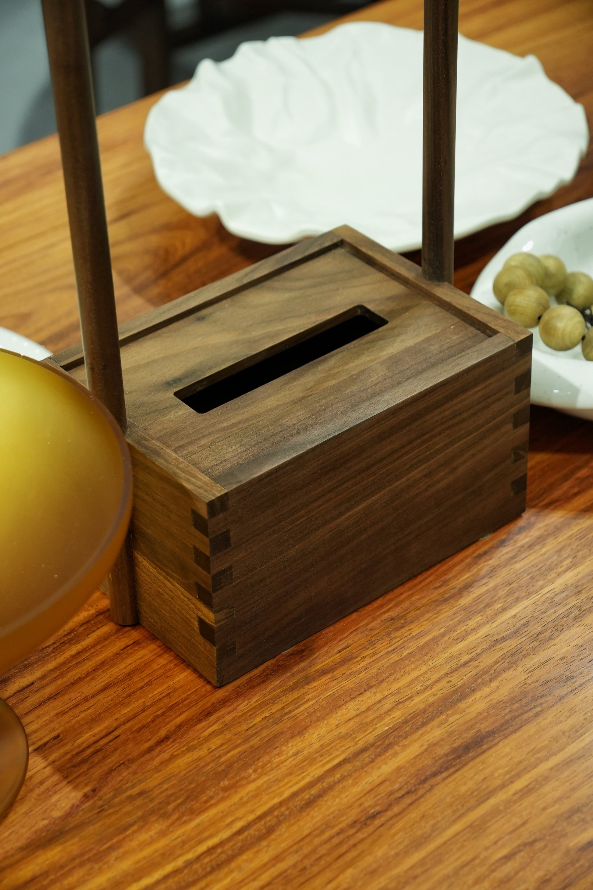 Handcrafted walnut Mortise and Tenon Wooden Tissue Box – Timeless Craftsmanship - SOHOO