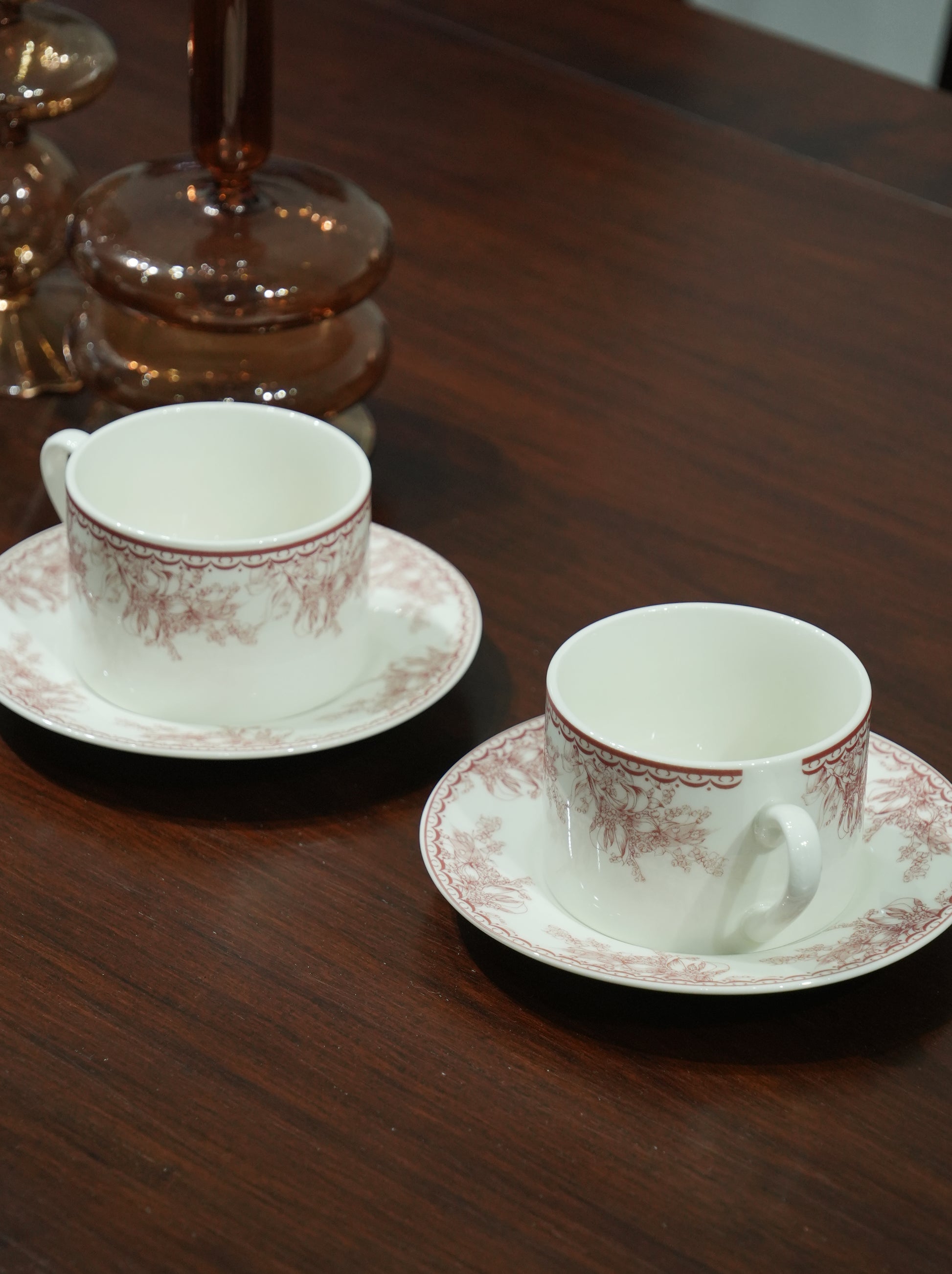 Elegant Floral Porcelain Coffee Cup & Saucer Set – Vintage Charm Meets Modern Sophistication - SOHOO