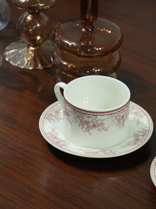 Elegant Floral Porcelain Coffee Cup & Saucer Set – Vintage Charm Meets Modern Sophistication - SOHOO