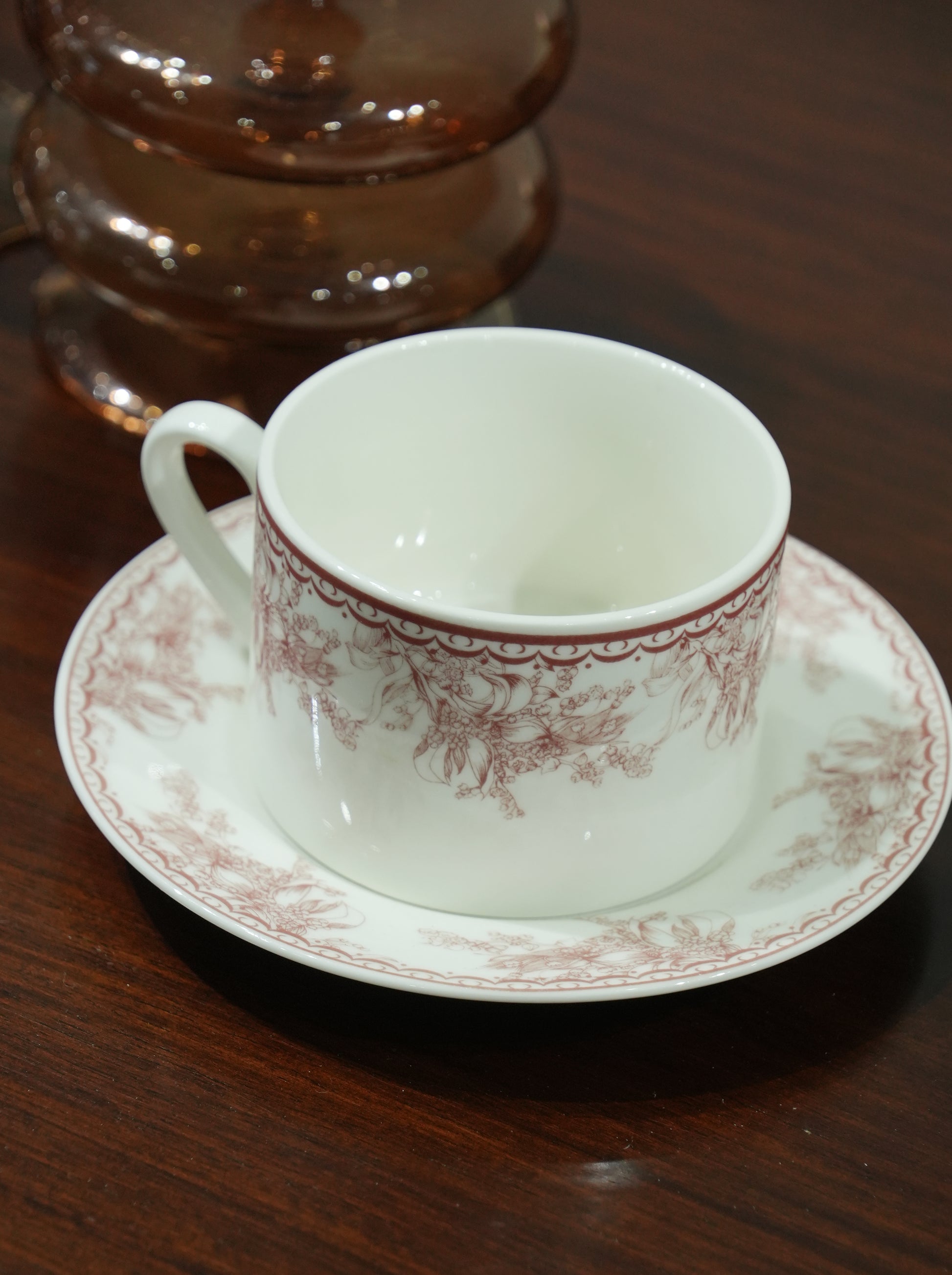 Elegant Floral Porcelain Coffee Cup & Saucer Set – Vintage Charm Meets Modern Sophistication - SOHOO