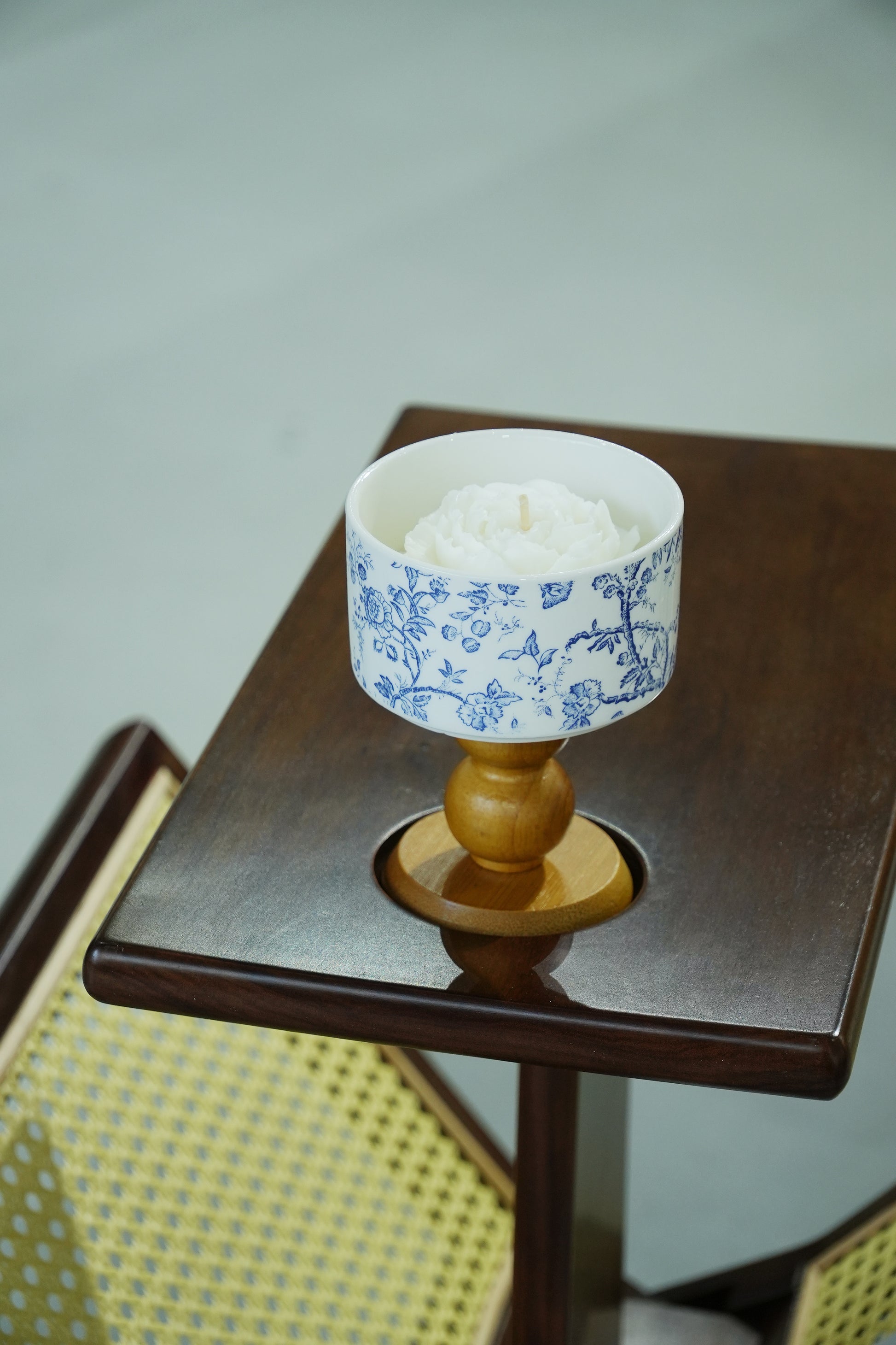 Blue Floral Candle Holder - SOHOO