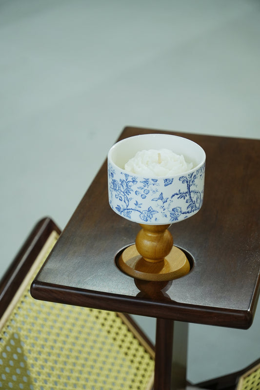 Blue Floral Candle Holder - SOHOO