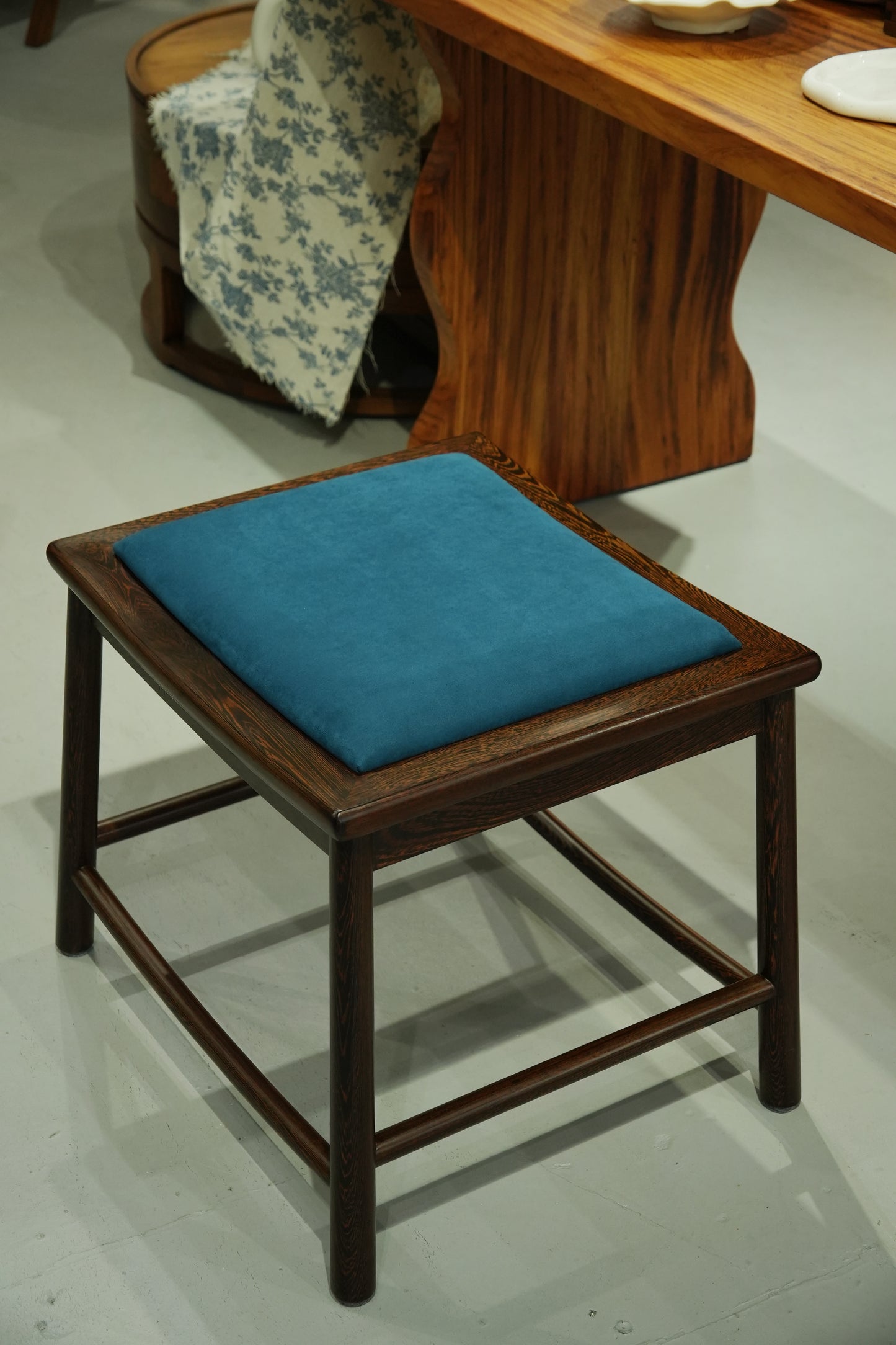Handcrafted Elegant hardwood stools with Multi-Color Upholster
