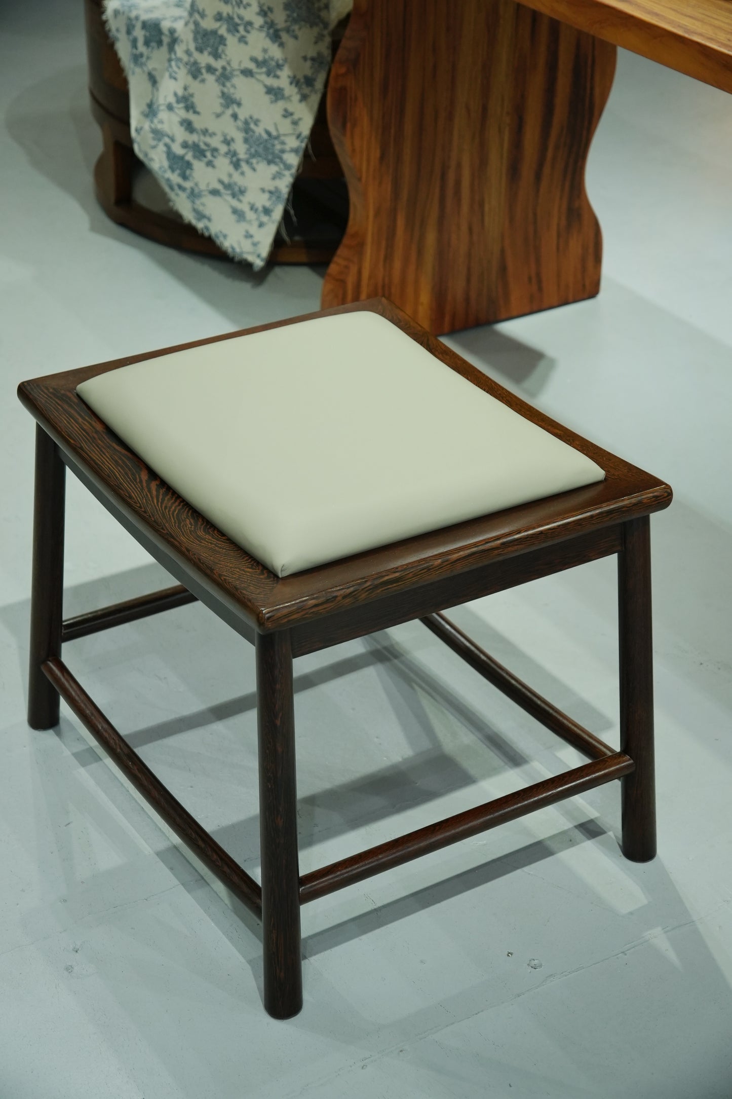 Handcrafted Elegant hardwood stools with Multi-Color Upholster