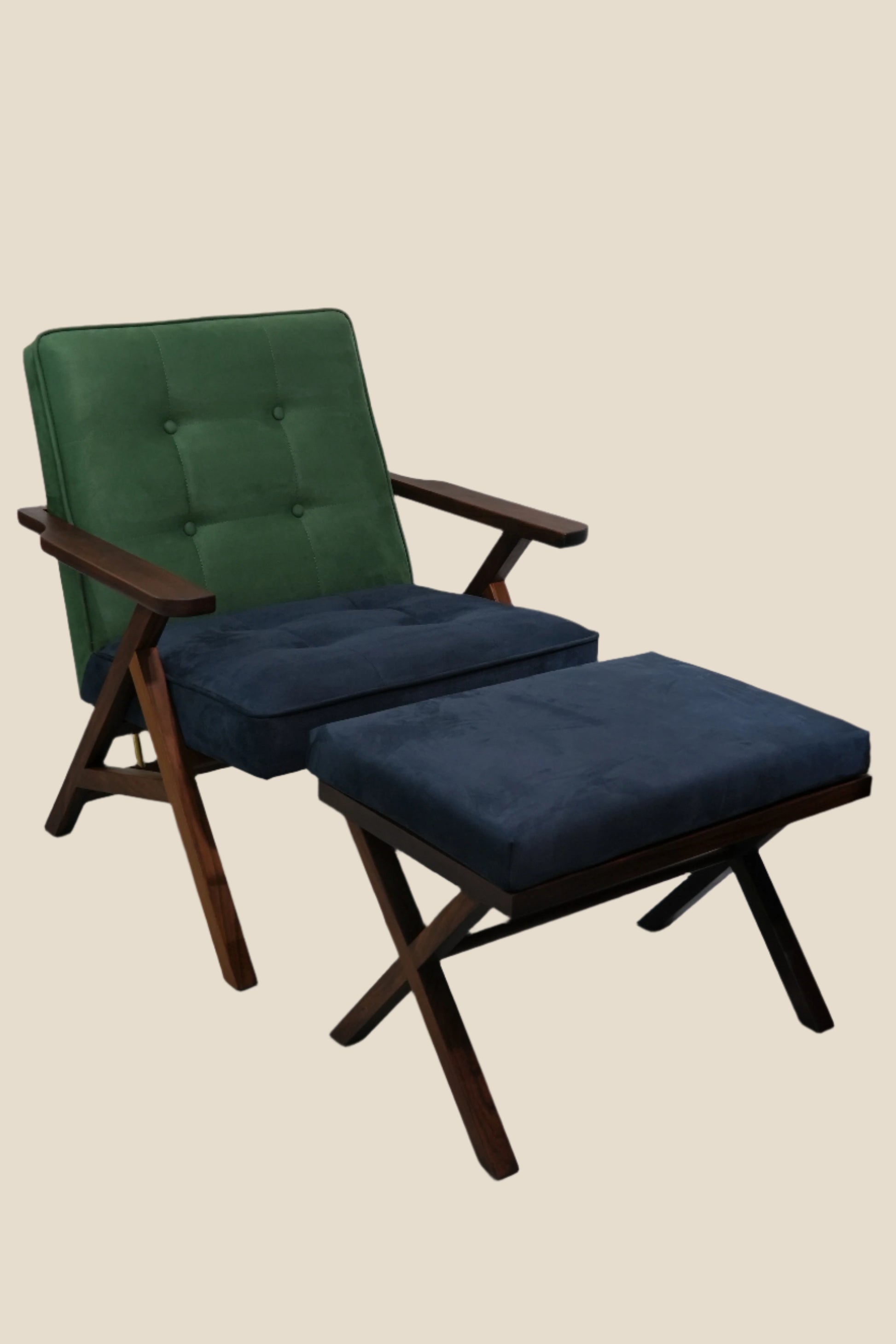 Handcrafted Lounge Chair and Stool Set for Modern Living Rooms - SOHOO