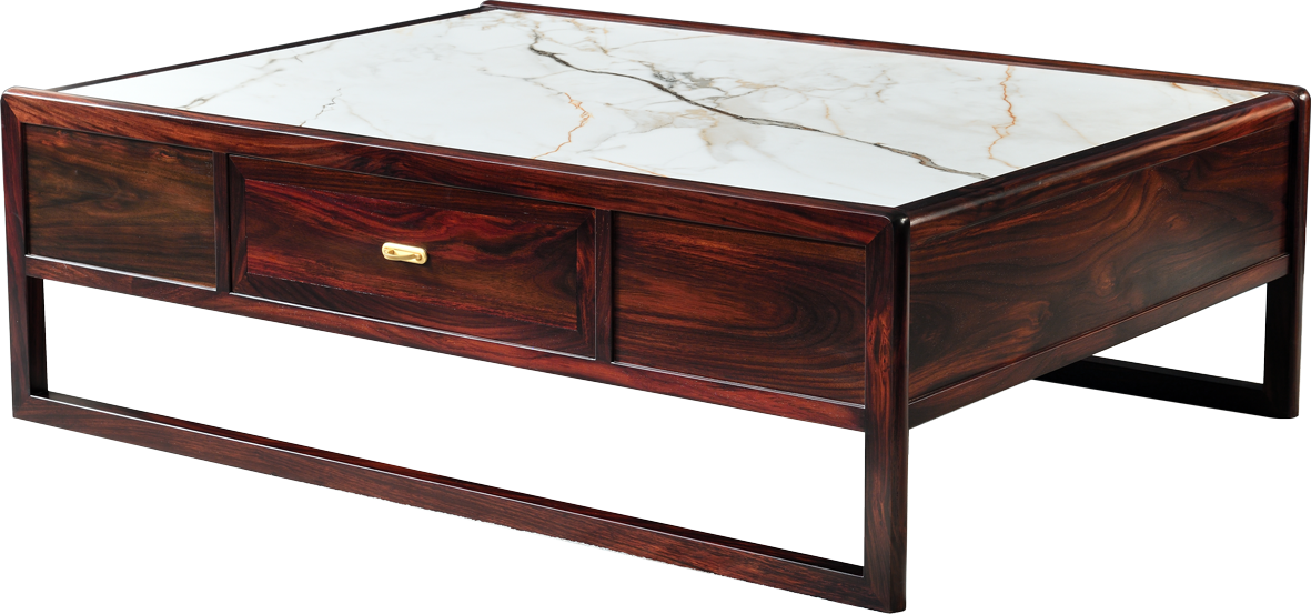 Handcrafted Classic hardwood Marble Coffee Table – A Fusion of Luxury and Functionality-customization - SOHOO