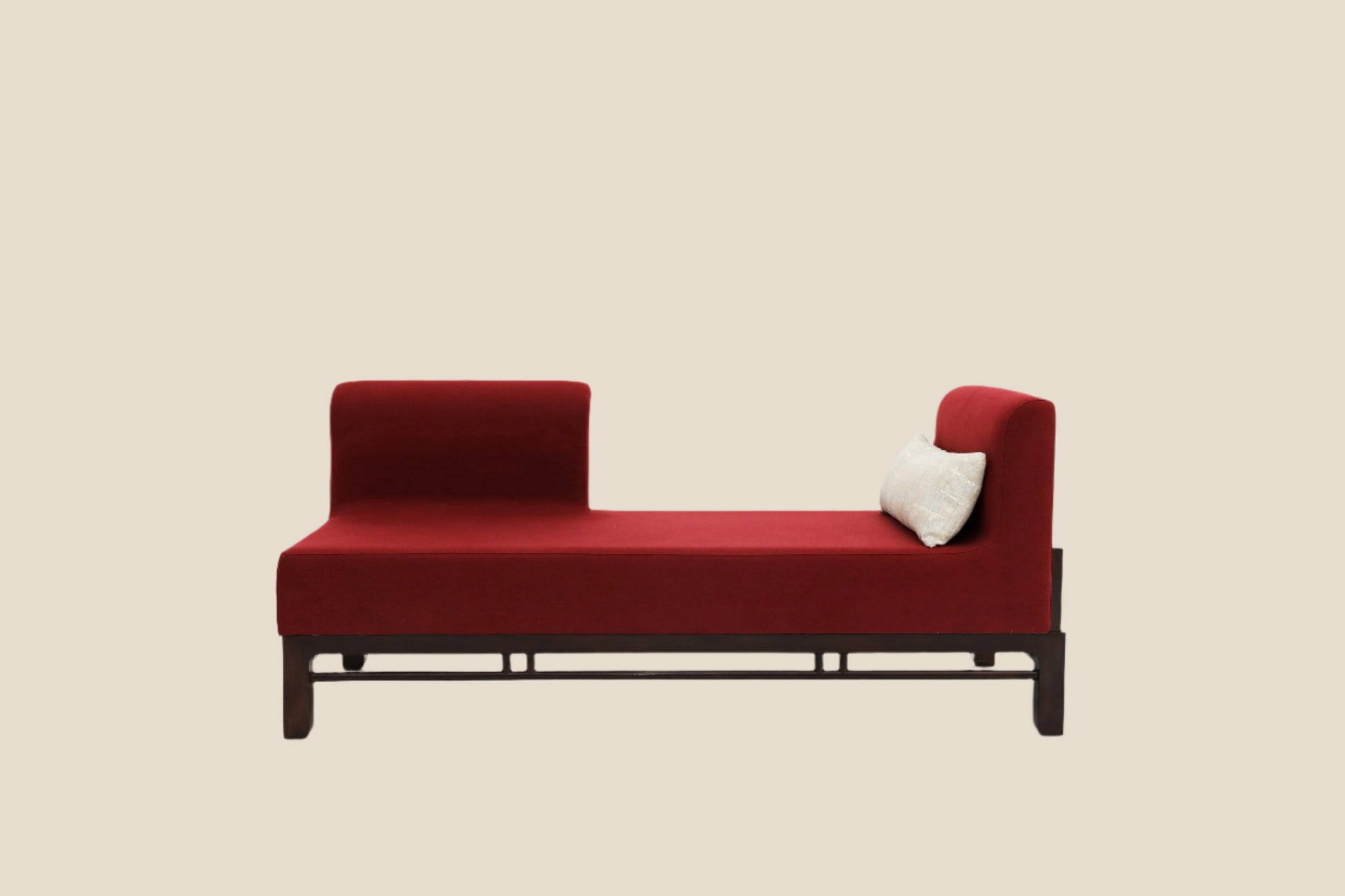 Handcrafted  hardwood Modern Red Chaise Lounge,two-seater sofa - SOHOO