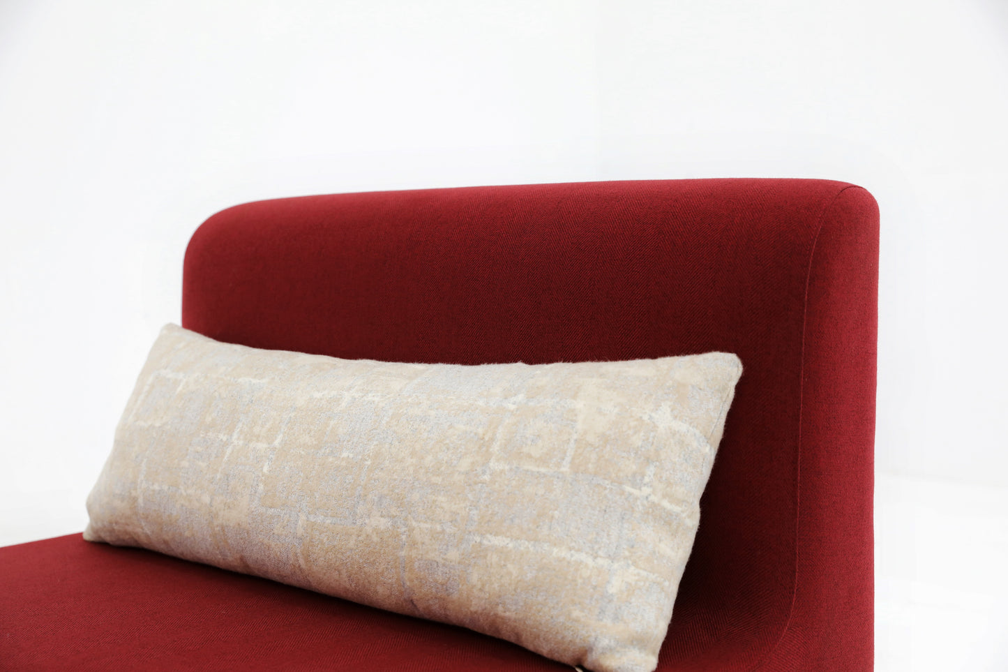 Handcrafted hardwood Modern Red Chaise Lounge,two-seater sofa