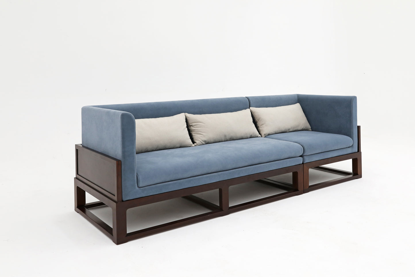 Handcrafted hardwood Three-Seater Sofa, easy-clean, skin-friendly, single-seater sofa - SOHOO