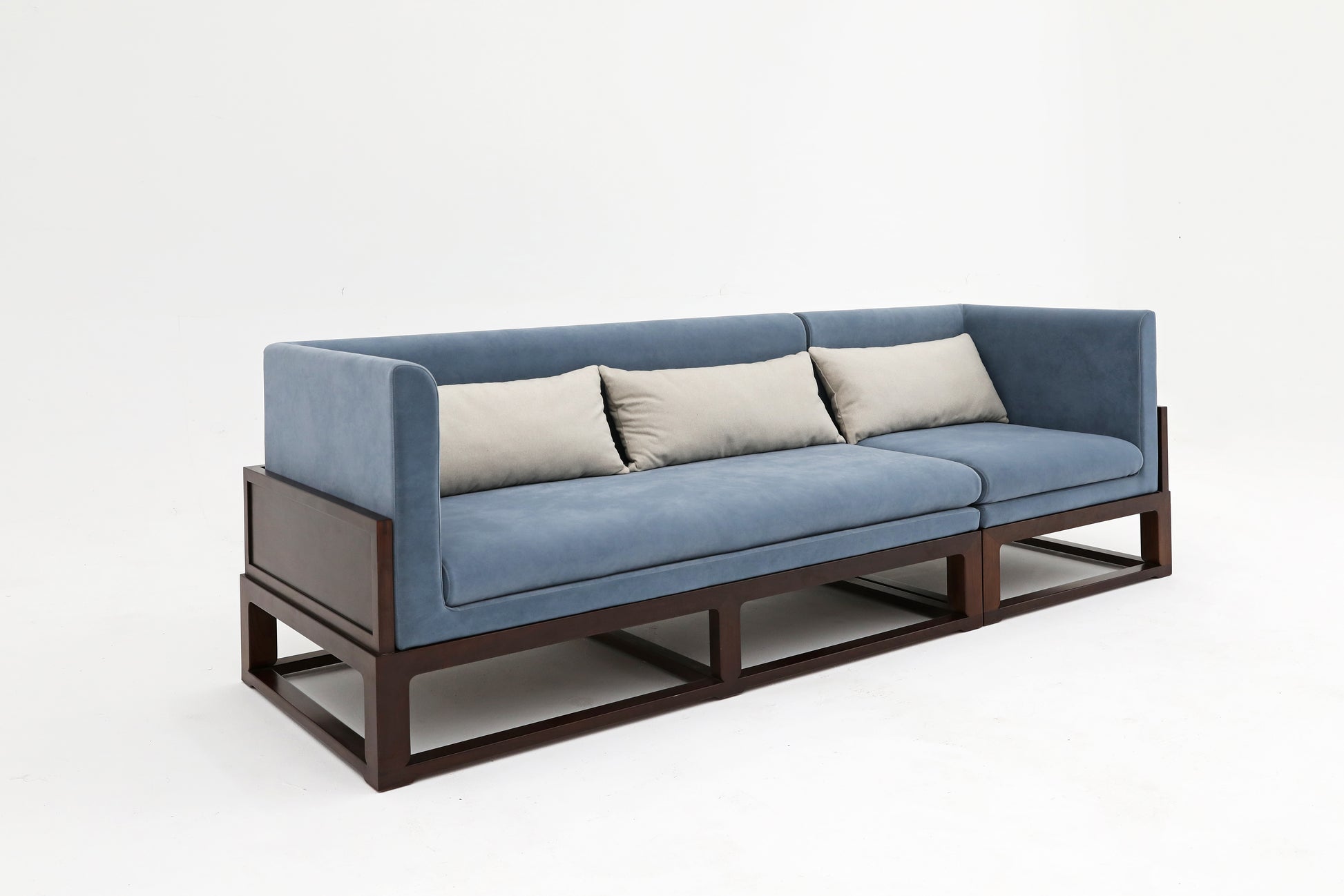 Handcrafted  hardwood Three-Seater Sofa, easy-clean, skin-friendly, single-seater sofa - SOHOO