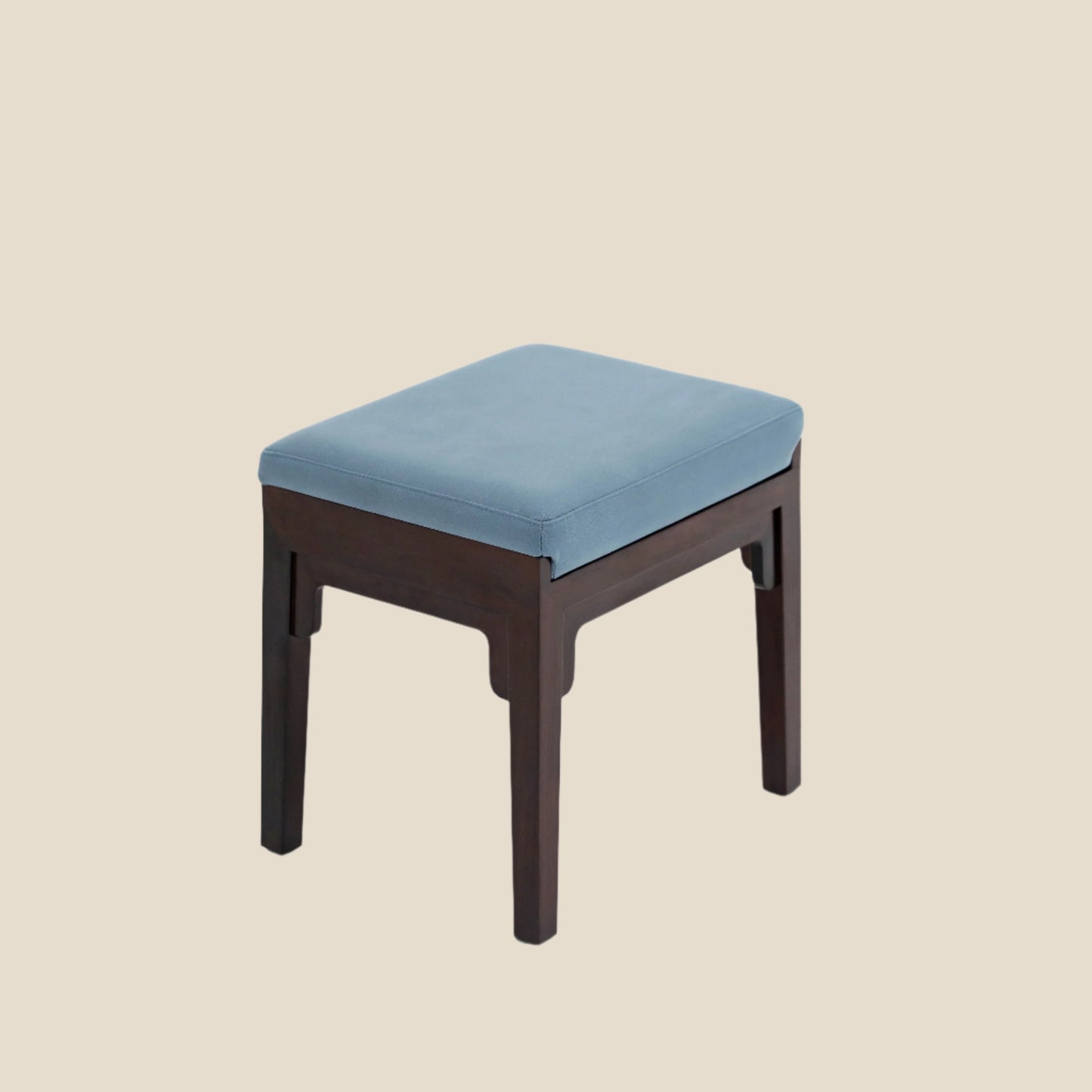 Handcrafted Elegant hard wood Stool with Upholstered Seat – Minimalist Design - SOHOO