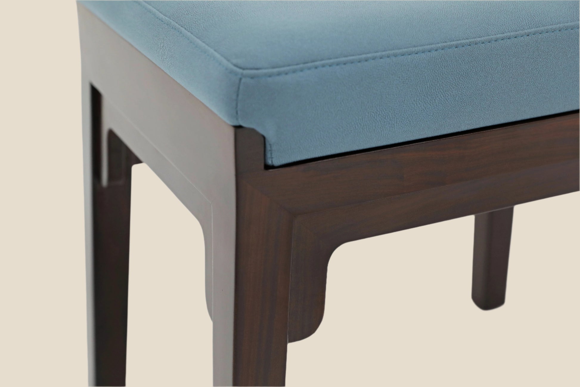 Handcrafted Elegant hard wood Stool with Upholstered Seat – Minimalist Design - SOHOO