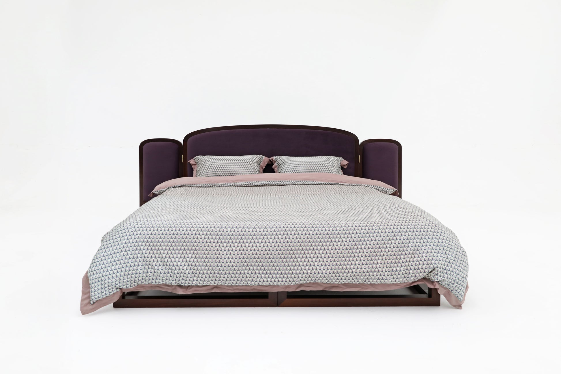 Handcrafted  hardwood Luxurious Forest Green Upholstered  Bed - SOHOO