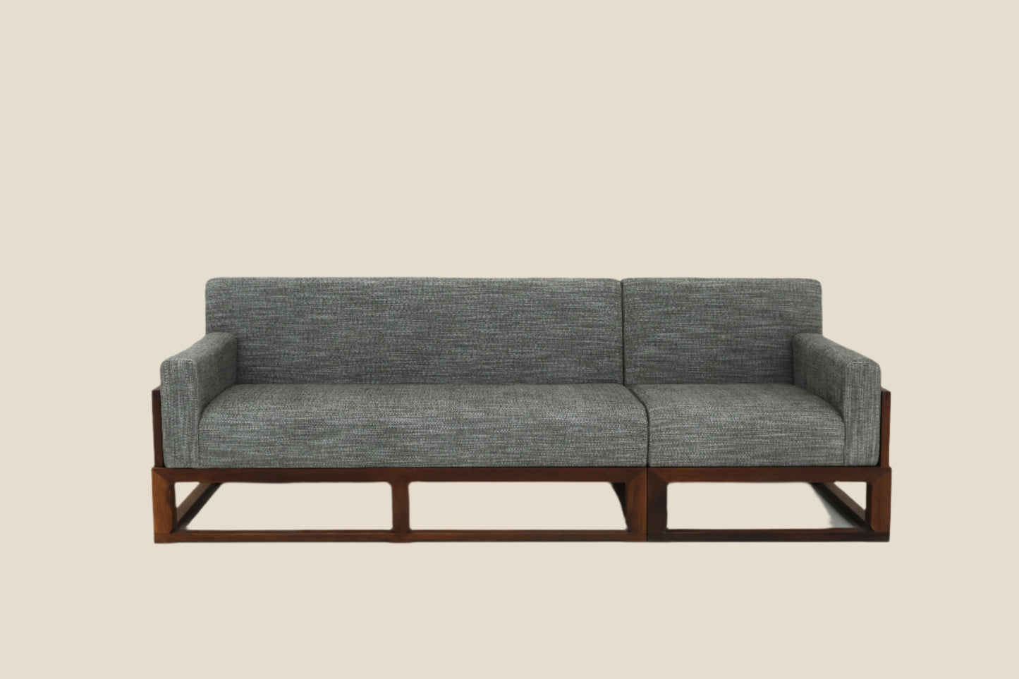 Handcrafted  hardwood modern Three-Seater Sofa, easy-clean, skin-friendly, single-seater sofa - SOHOO