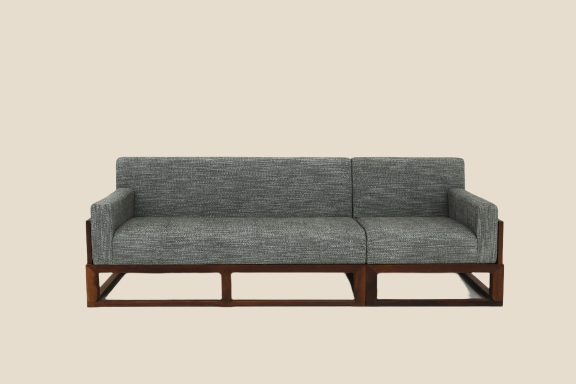 Handcrafted  hardwood modern Three-Seater Sofa, easy-clean, skin-friendly, single-seater sofa - SOHOO