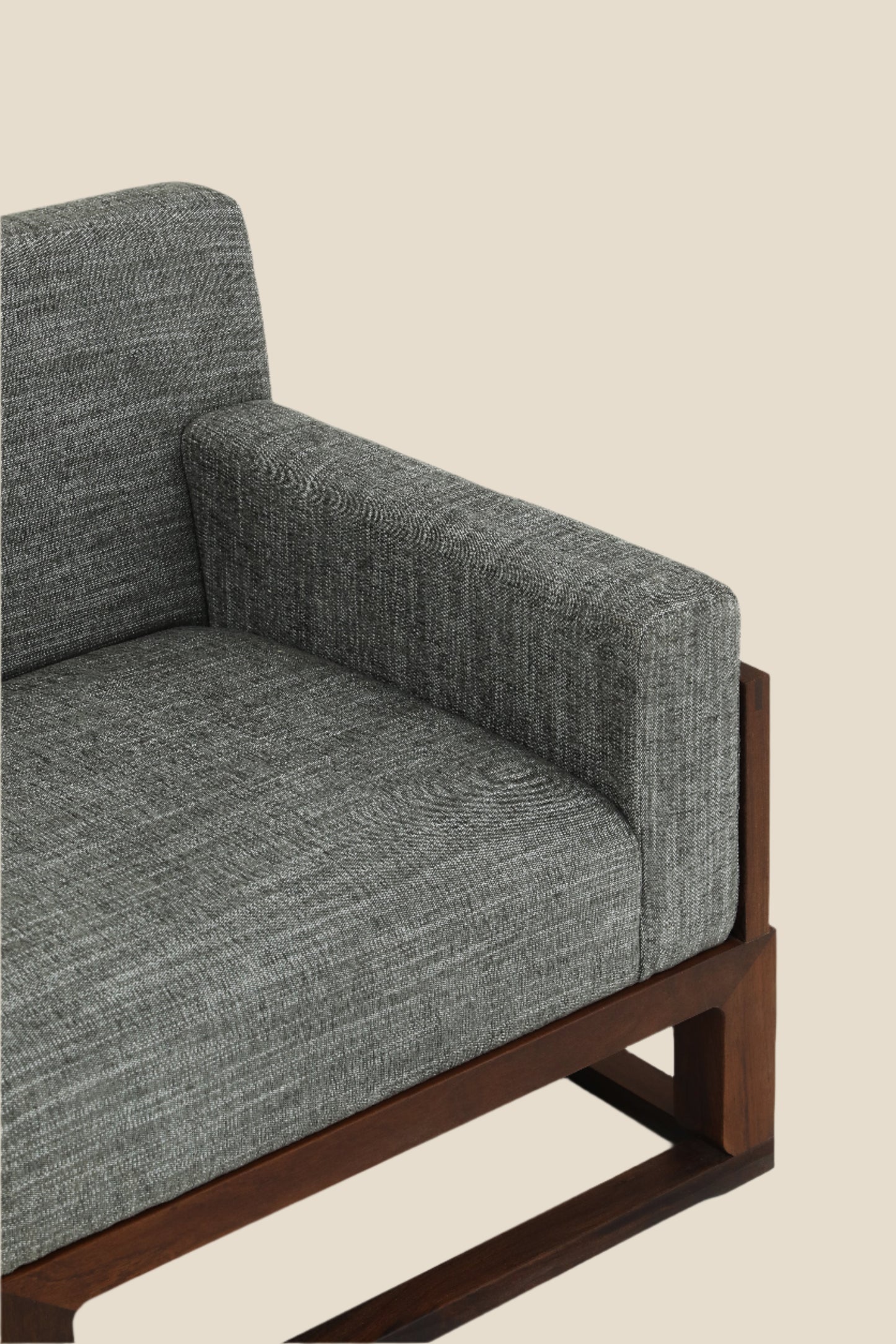 Handcrafted  hardwood modern Three-Seater Sofa, easy-clean, skin-friendly, single-seater sofa - SOHOO