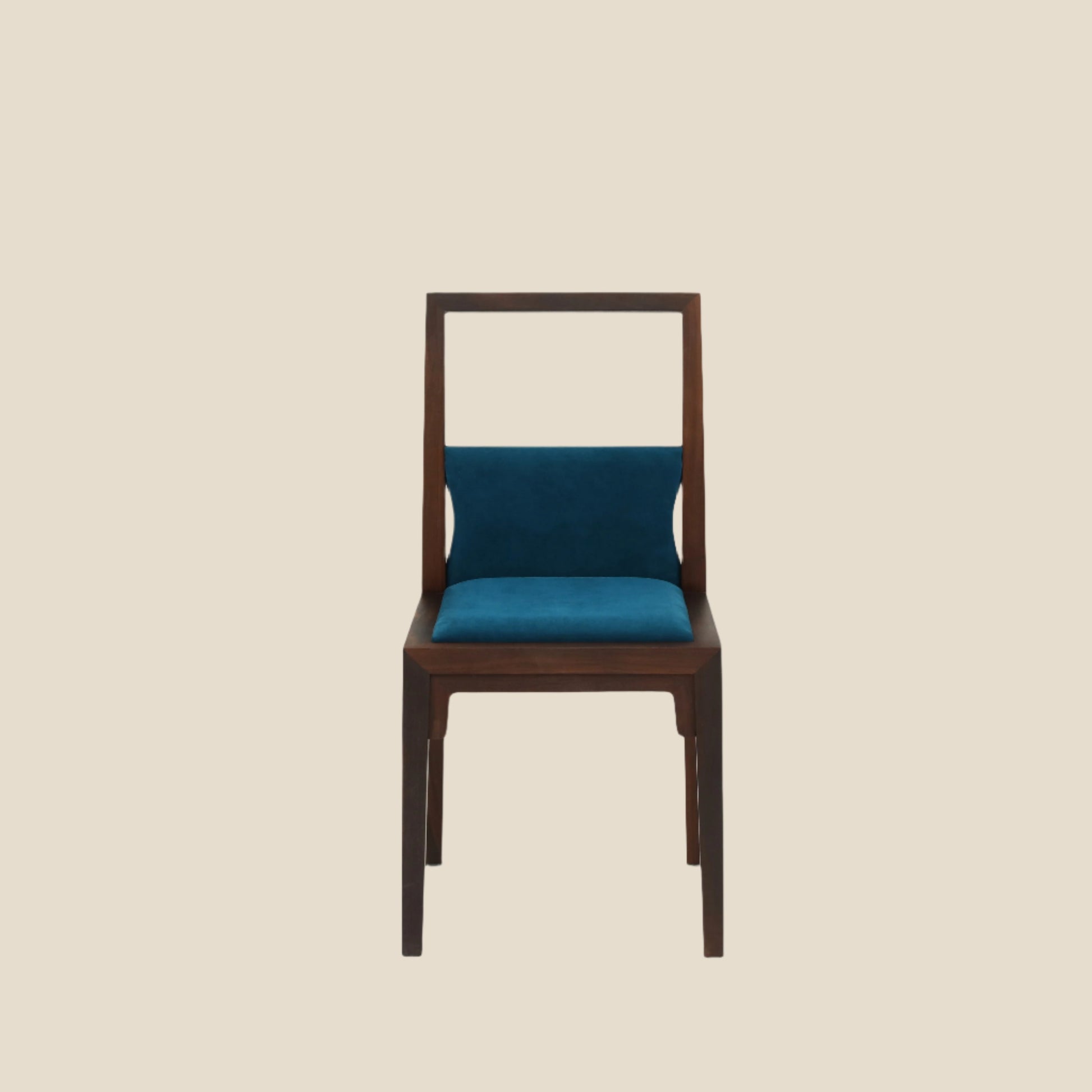 Handcrafted Minimalist hardwood Dining Chair with ultra-fine fabric or Faux Leather Upholstery - SOHOO