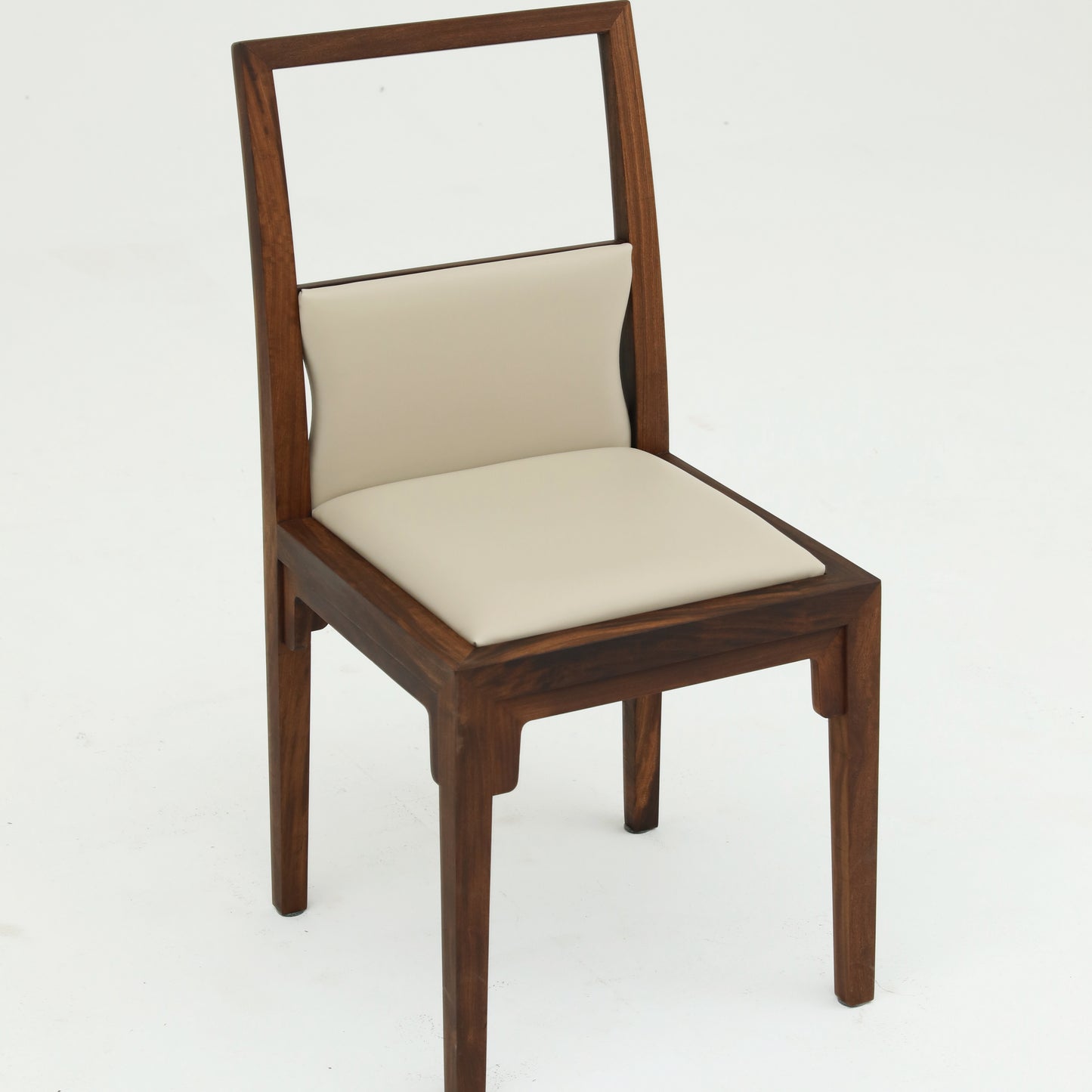 Handcrafted Minimalist hardwood Dining Chair with ultra-fine fabric or Faux Leather Upholstery - SOHOO