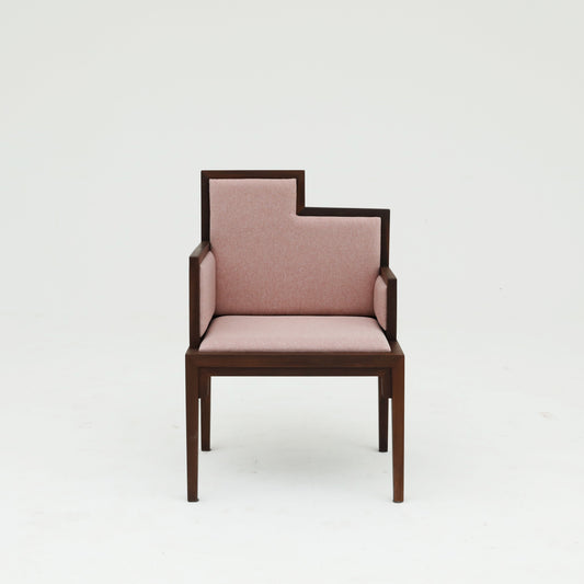 Modern Luxe Armchair with Premium Hardwood Frame and Blush Pink Fabric Upholstery - SOHOO
