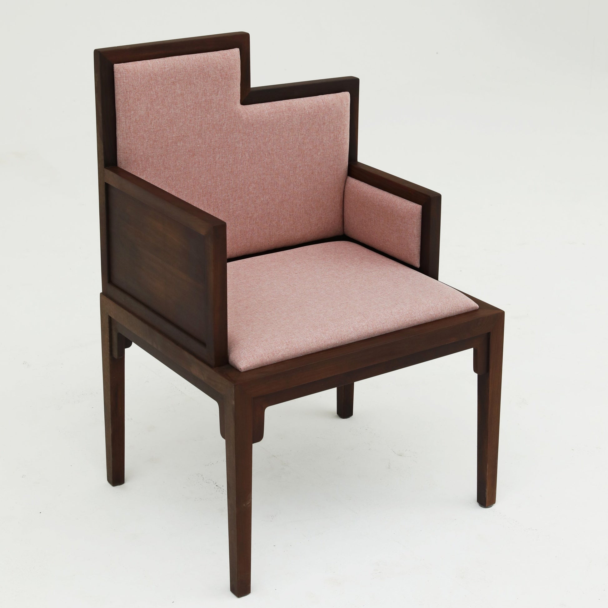Modern Luxe Armchair with Premium Hardwood Frame and Blush Pink Fabric Upholstery - SOHOO