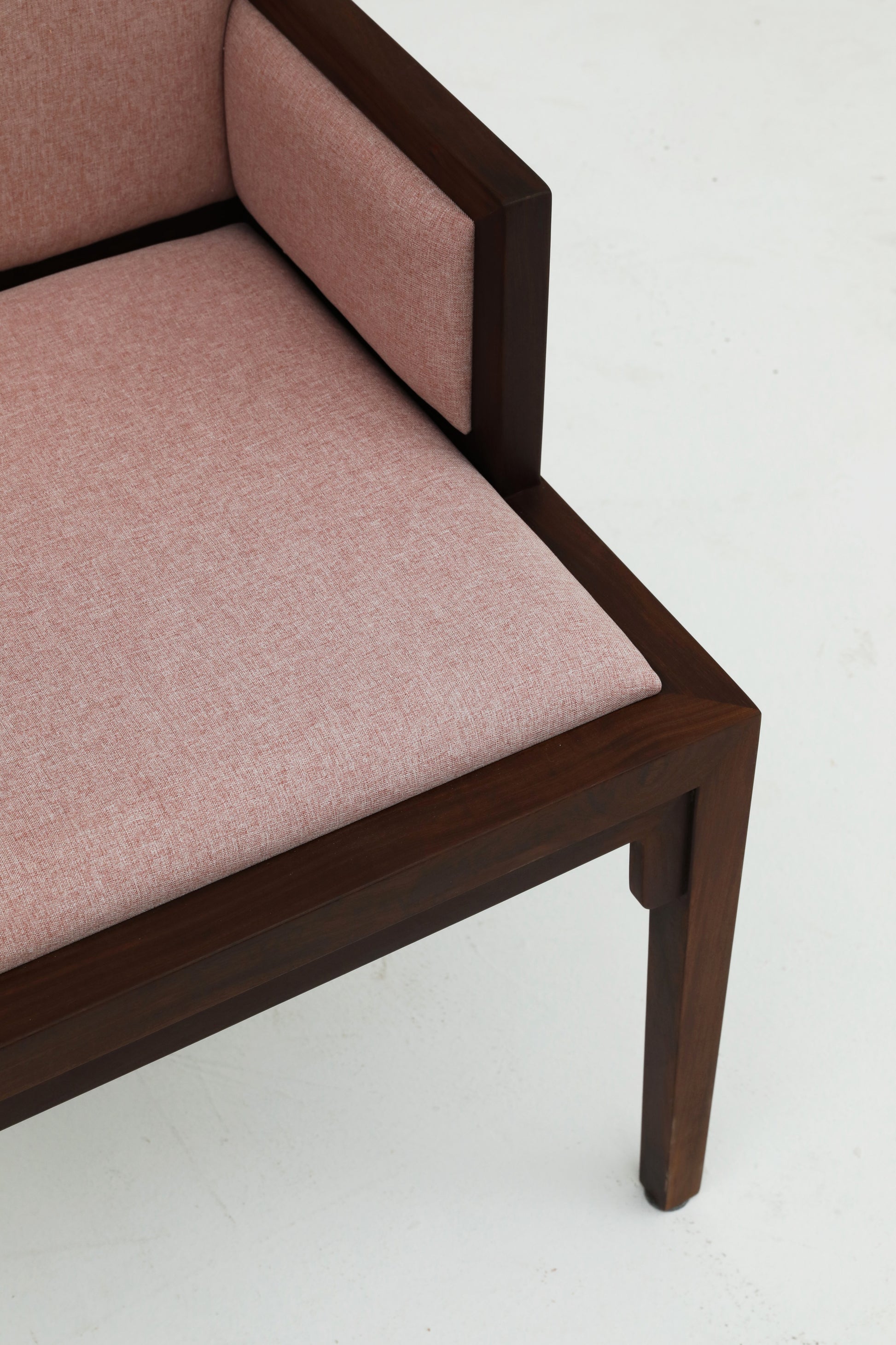 Modern Luxe Armchair with Premium Hardwood Frame and Blush Pink Fabric Upholstery - SOHOO