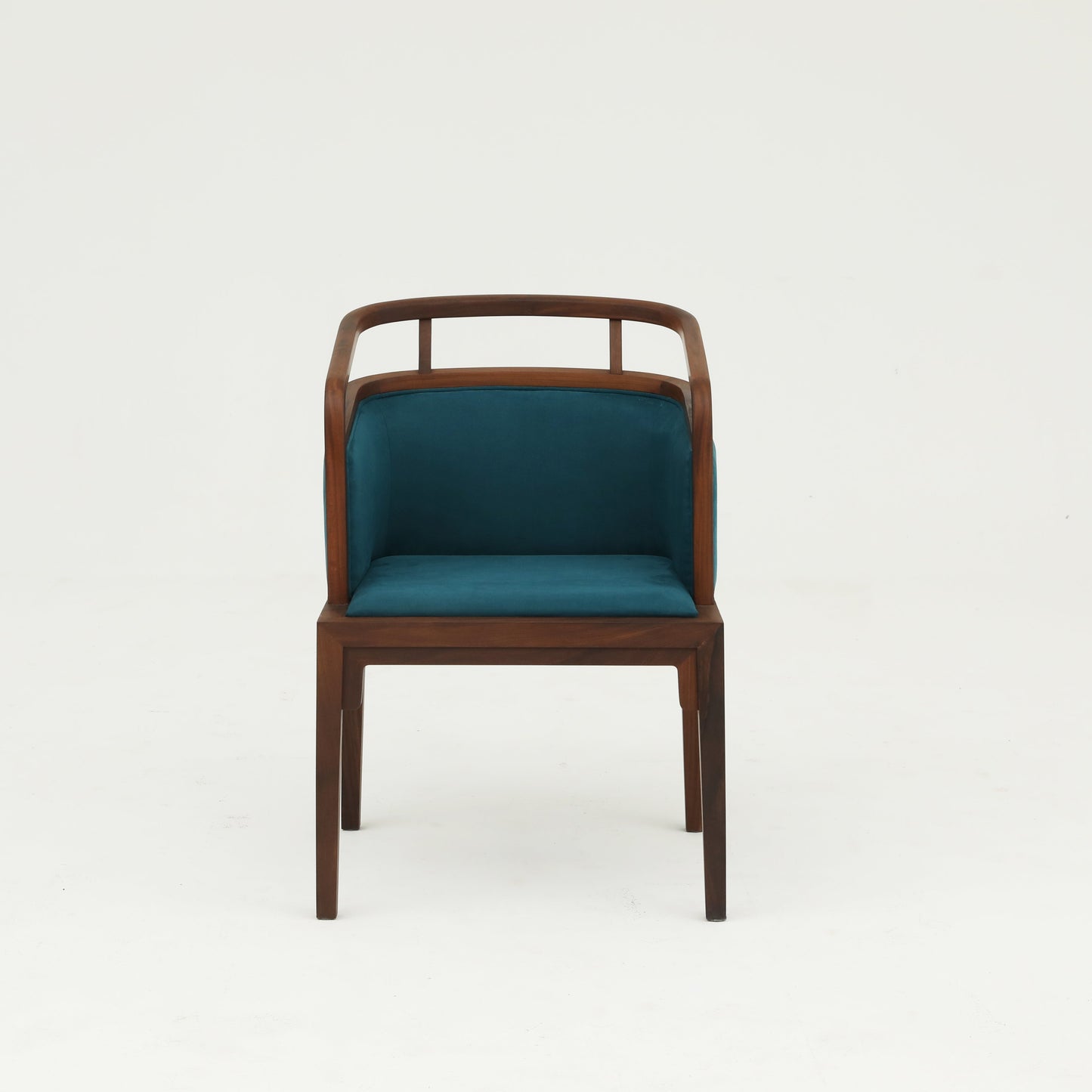 Handcrafted Minimalist hardwood Dining Chair, Elegant Armchair with Premium Hardwood Frame and Tech Fabric Upholstery