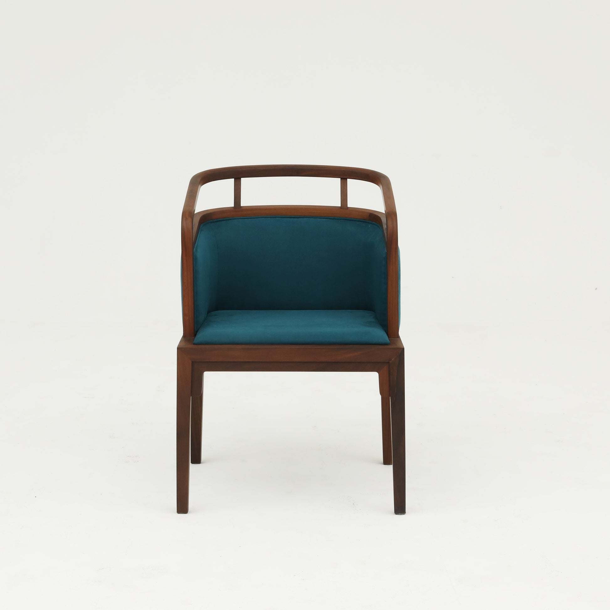 Handcrafted Minimalist hardwood Dining Chair, Elegant Armchair with Premium Hardwood Frame and Tech Fabric Upholstery - SOHOO