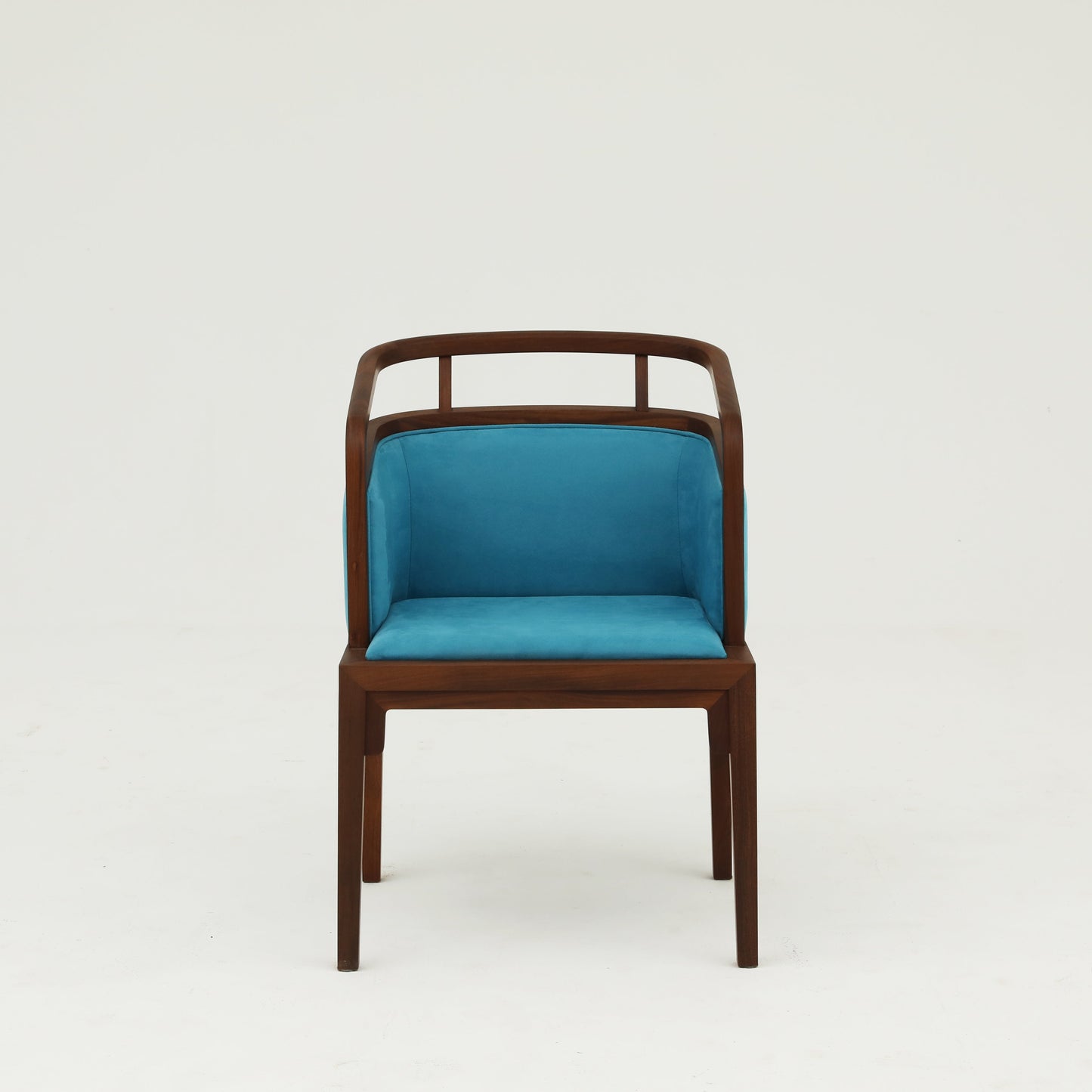 Handcrafted Minimalist hardwood Dining Chair, Elegant Armchair with Premium Hardwood Frame and Tech Fabric Upholstery