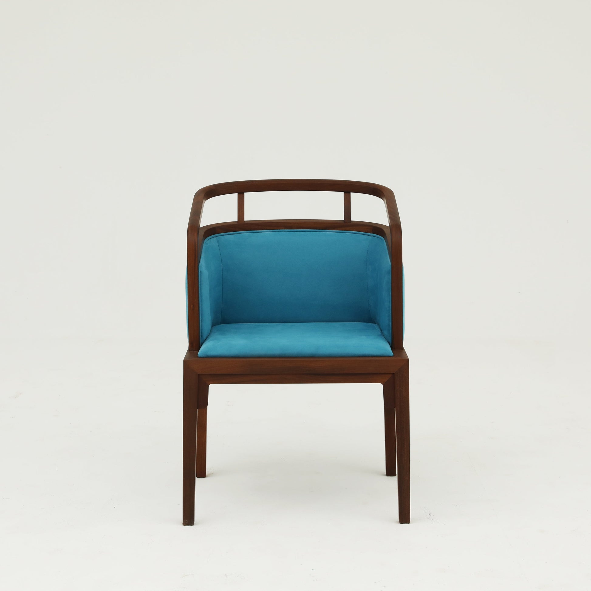Handcrafted Minimalist hardwood Dining Chair, Elegant Armchair with Premium Hardwood Frame and Tech Fabric Upholstery - SOHOO