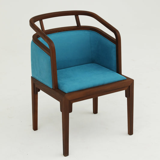 Handcrafted Minimalist hardwood Dining Chair, Elegant Armchair with Premium Hardwood Frame and Tech Fabric Upholstery - SOHOO