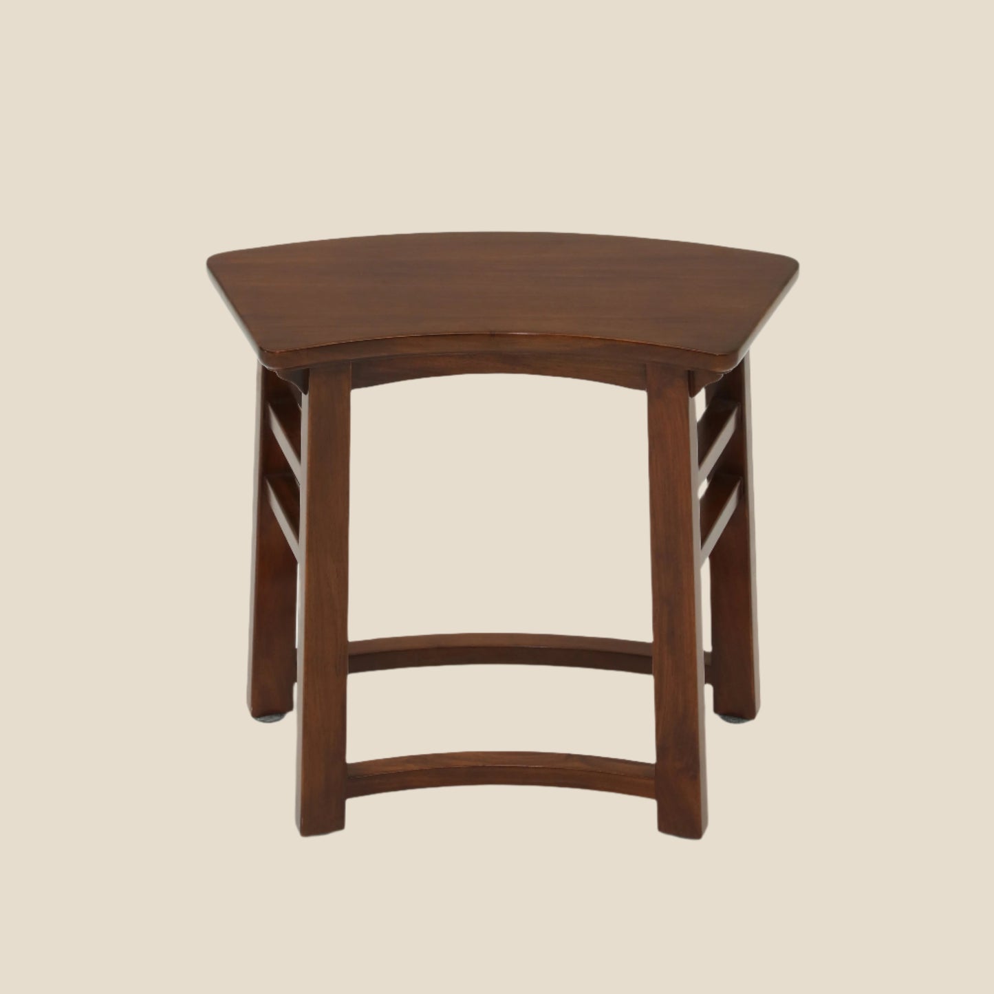 Handcrafted Natural Hardwood Multifunctional Drop-Leaf Dining Table Set, compact stool - SOHOO