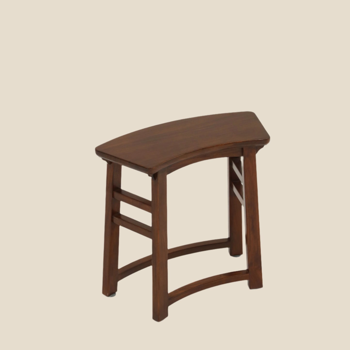 Handcrafted Natural Hardwood Multifunctional Drop-Leaf Dining Table Set, compact stool - SOHOO