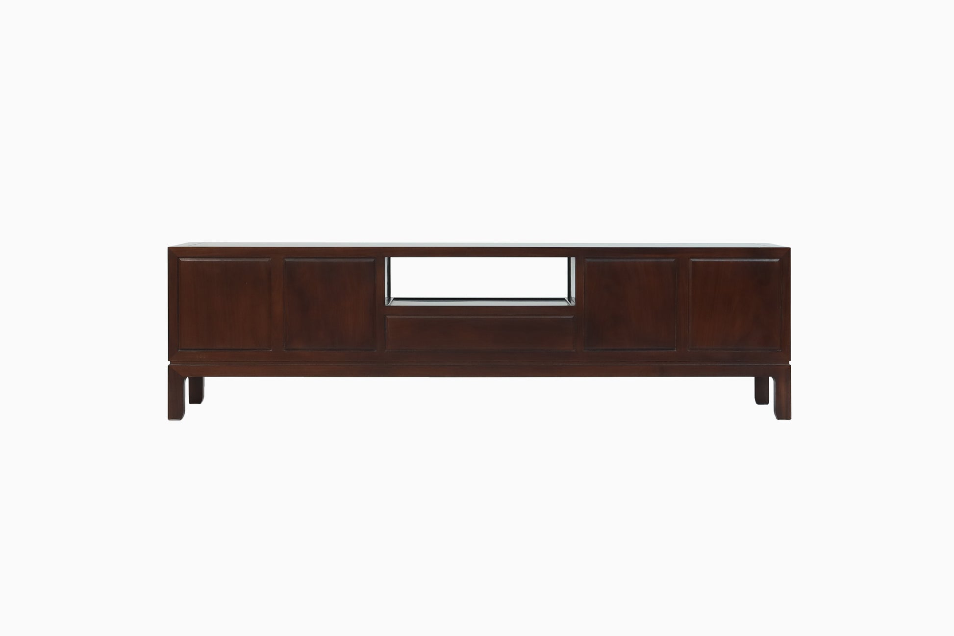 Handcrafted Modern  Rattan & Brass Rack TV Cabinet, flexible rattan panel - SOHOO