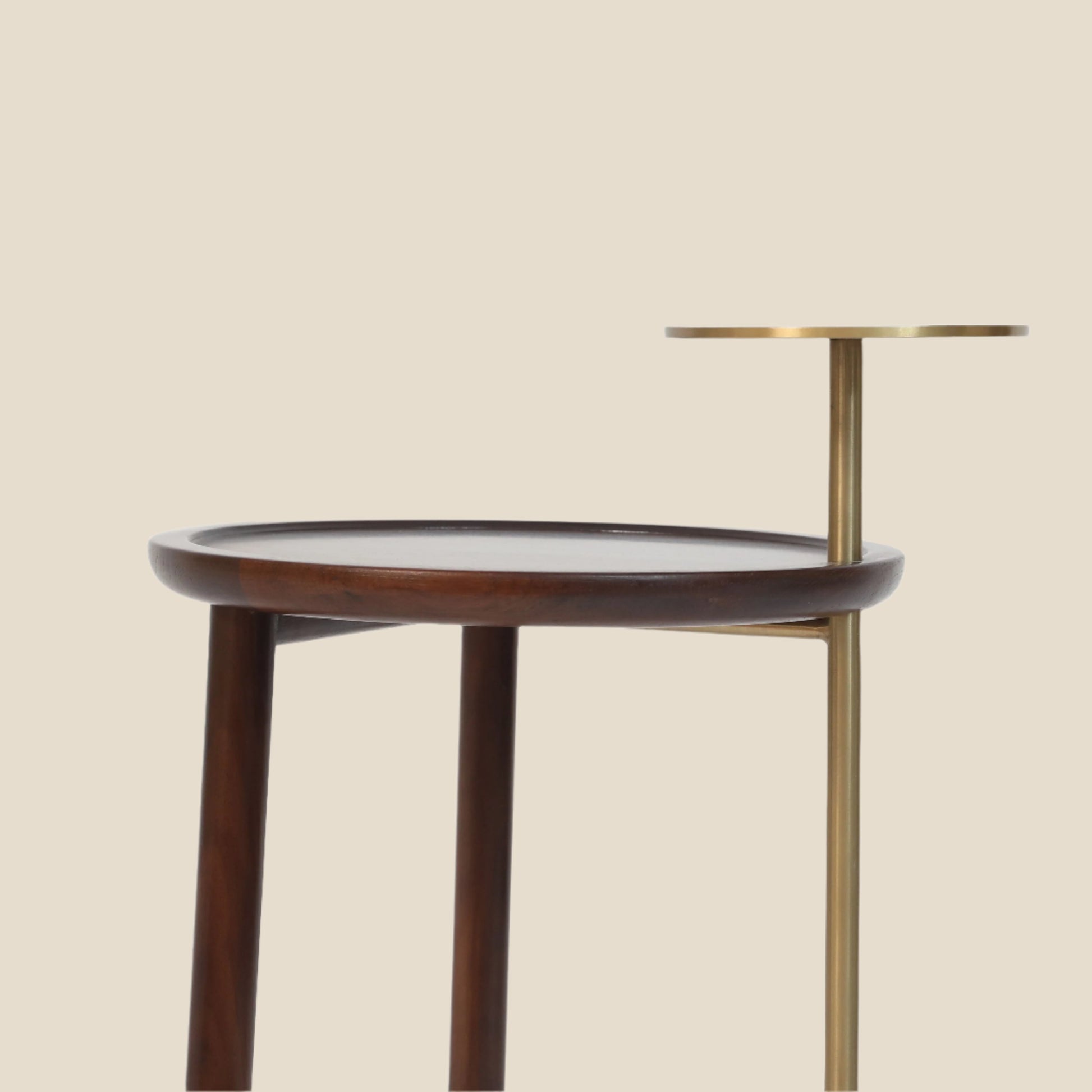 Handcrafted Solid Wood Flower Stand with Brass Accent - Minimalist Plant Display Rack,plant stand - SOHOO