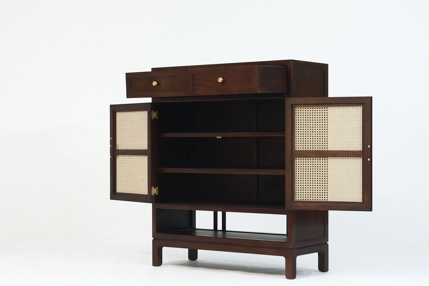 Handcrafted Versatile and Stylish Cane Panel Cabinet, shoe box, - SOHOO