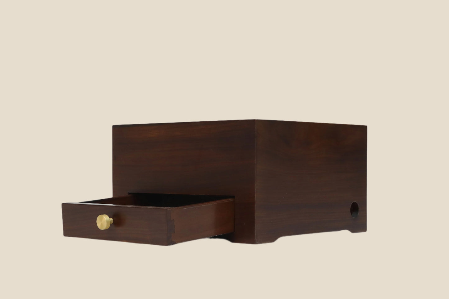 Handcrafted hardwood multi-functional Wooden Storage Box with Brass Knob, tea rack, decorative organizer, or display box - SOHOO