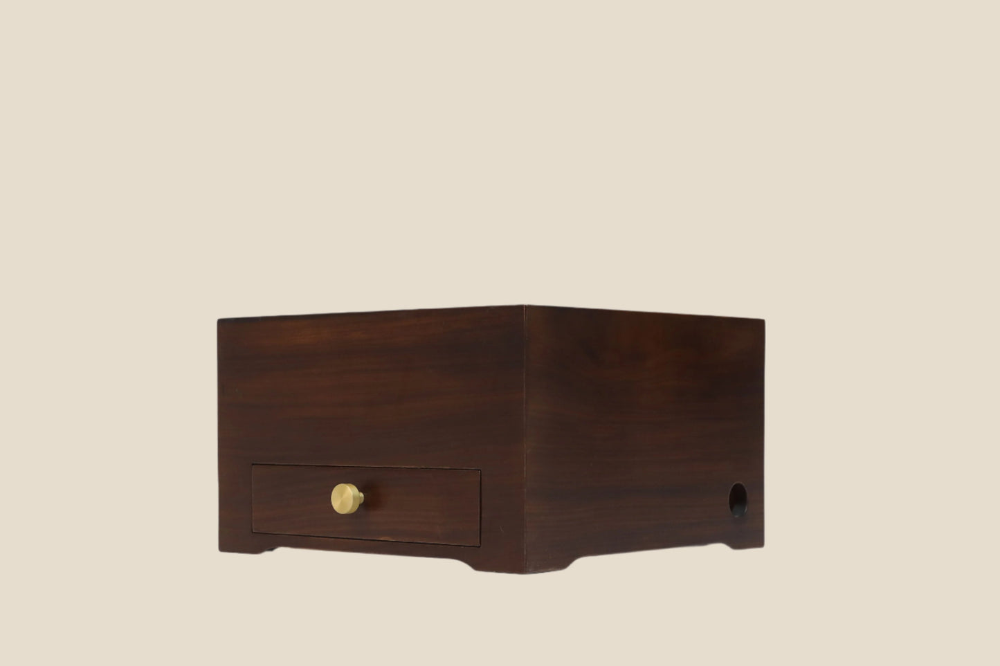 Handcrafted hardwood multi-functional Wooden Storage Box with Brass Knob, tea rack, decorative organizer, or display box - SOHOO