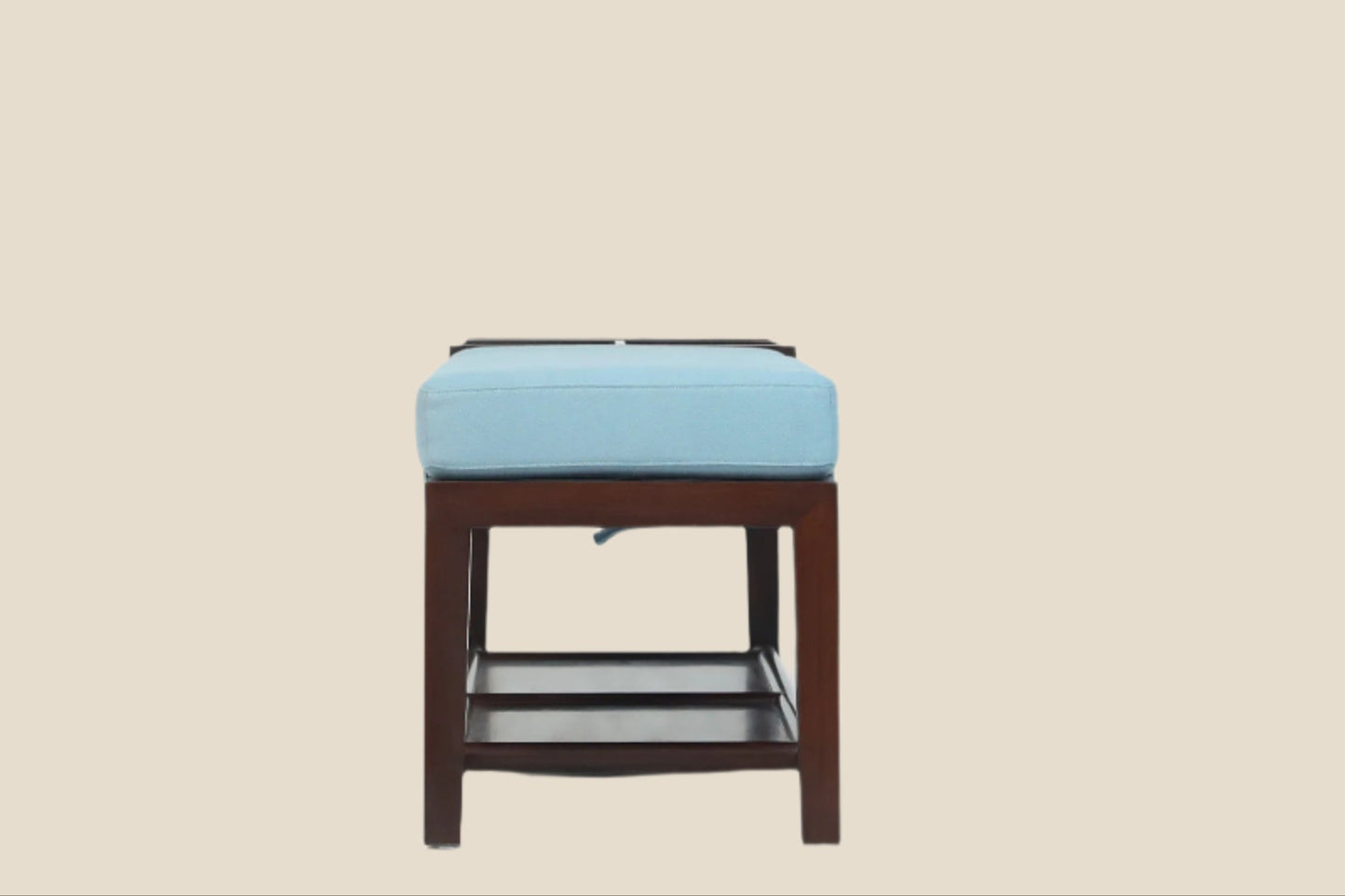 Handcrafted Natural Hardwood Modern Oriental Bench with Storage and Cushion, multiple colors