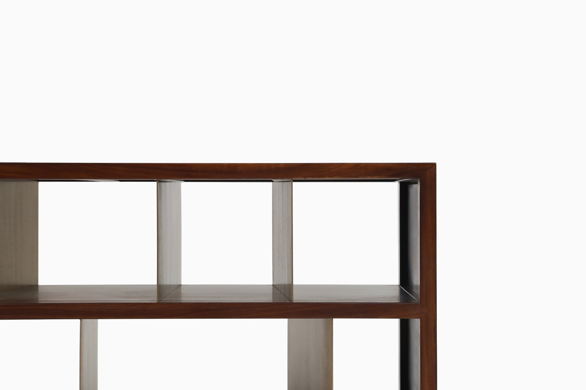 Handcrafted Elegant Modular Storage Shelf with Brass Accents - SOHOO