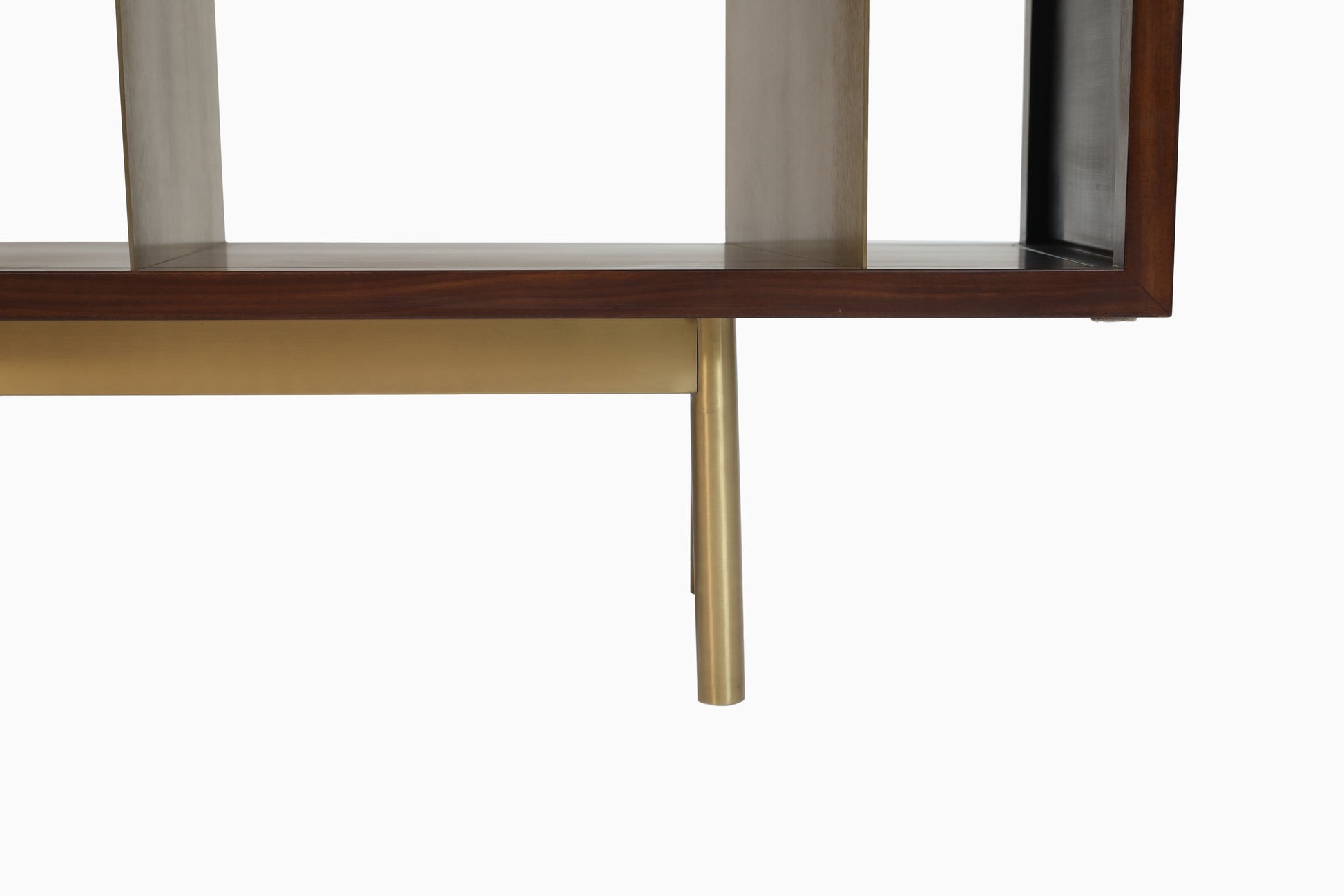 Handcrafted Elegant Modular Storage Shelf with Brass Accents - SOHOO