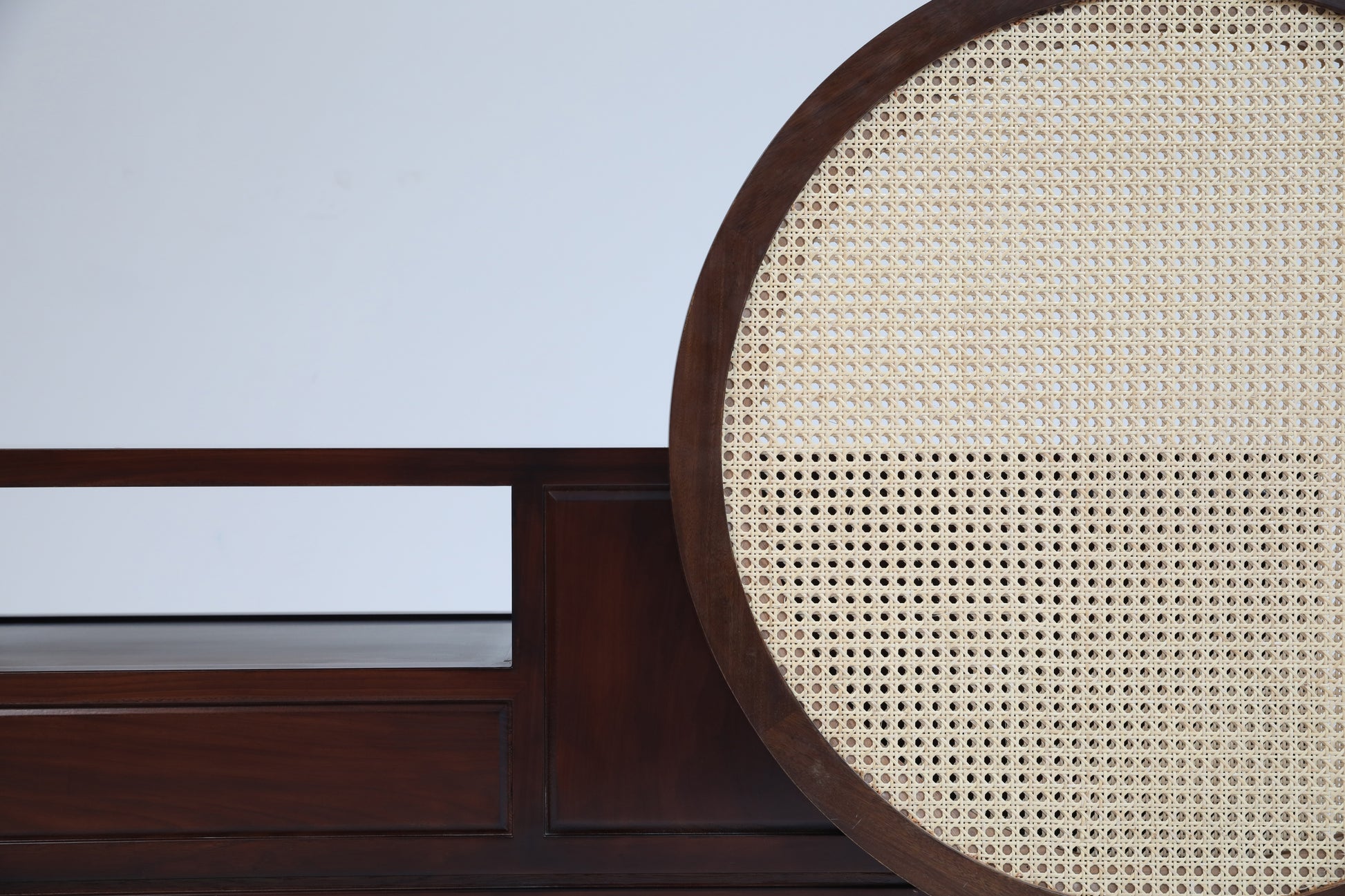 Handcrafted Modern  Rattan & Brass Rack TV Cabinet, flexible rattan panel - SOHOO