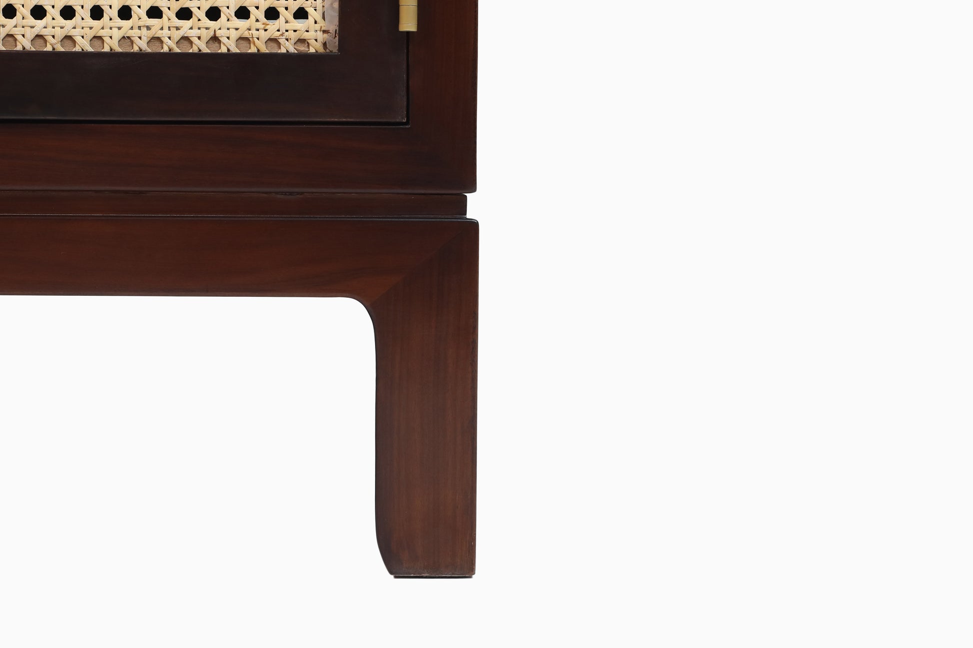 Handcrafted Modern  Rattan & Brass Rack TV Cabinet, flexible rattan panel - SOHOO