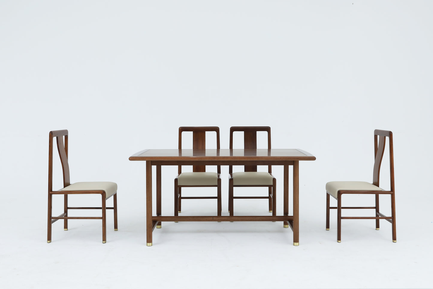 Elegant Solid Wood Dining Set – Handcrafted Table & Chairs with Timeless Design