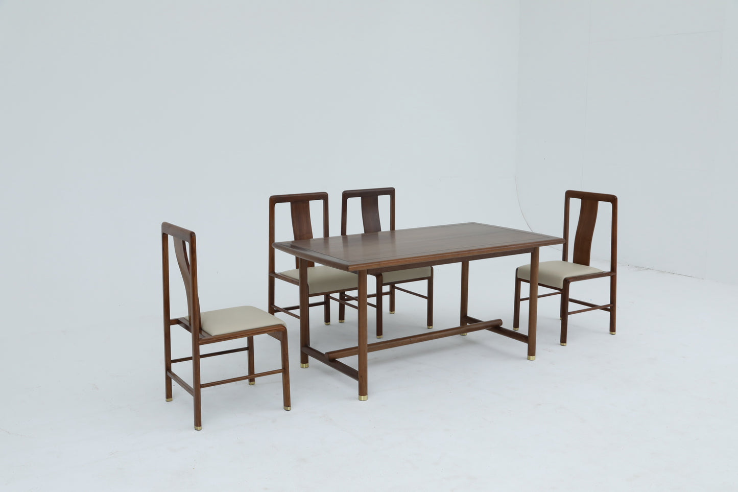 Elegant Solid Wood Dining Set – Handcrafted Table & Chairs with Timeless Design