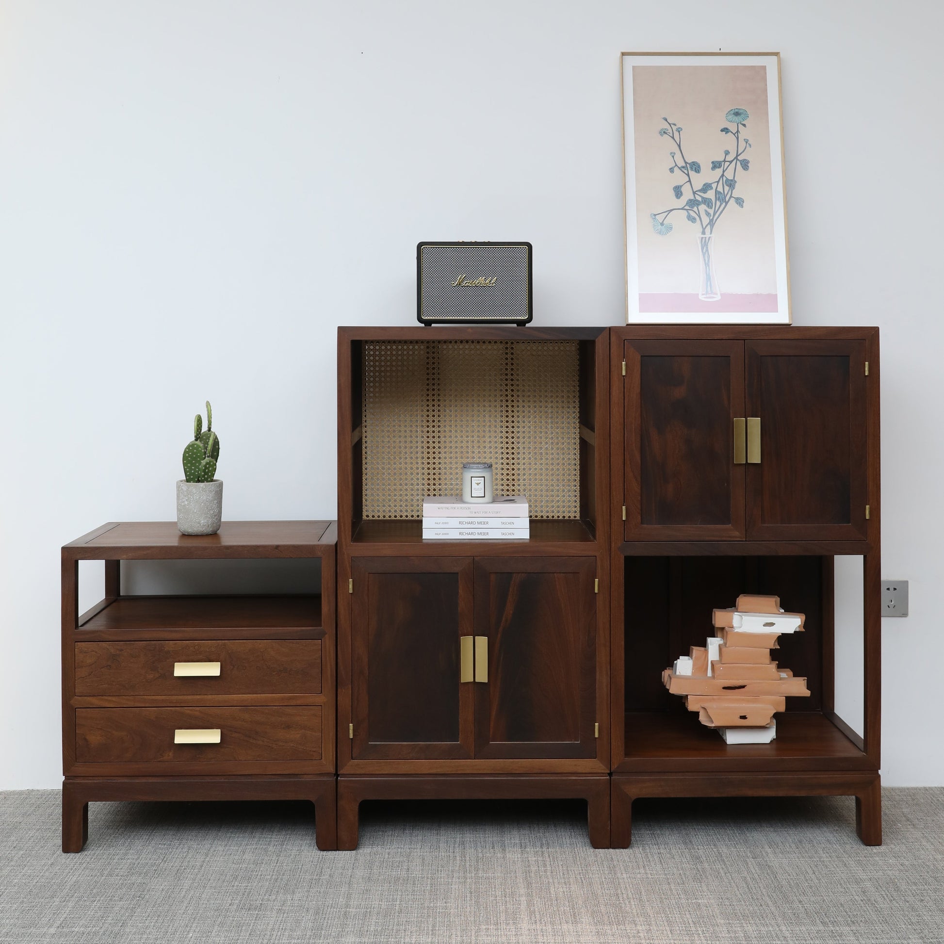 Handcrafted Modern Classic Wooden Modular Storage Set - SOHOO