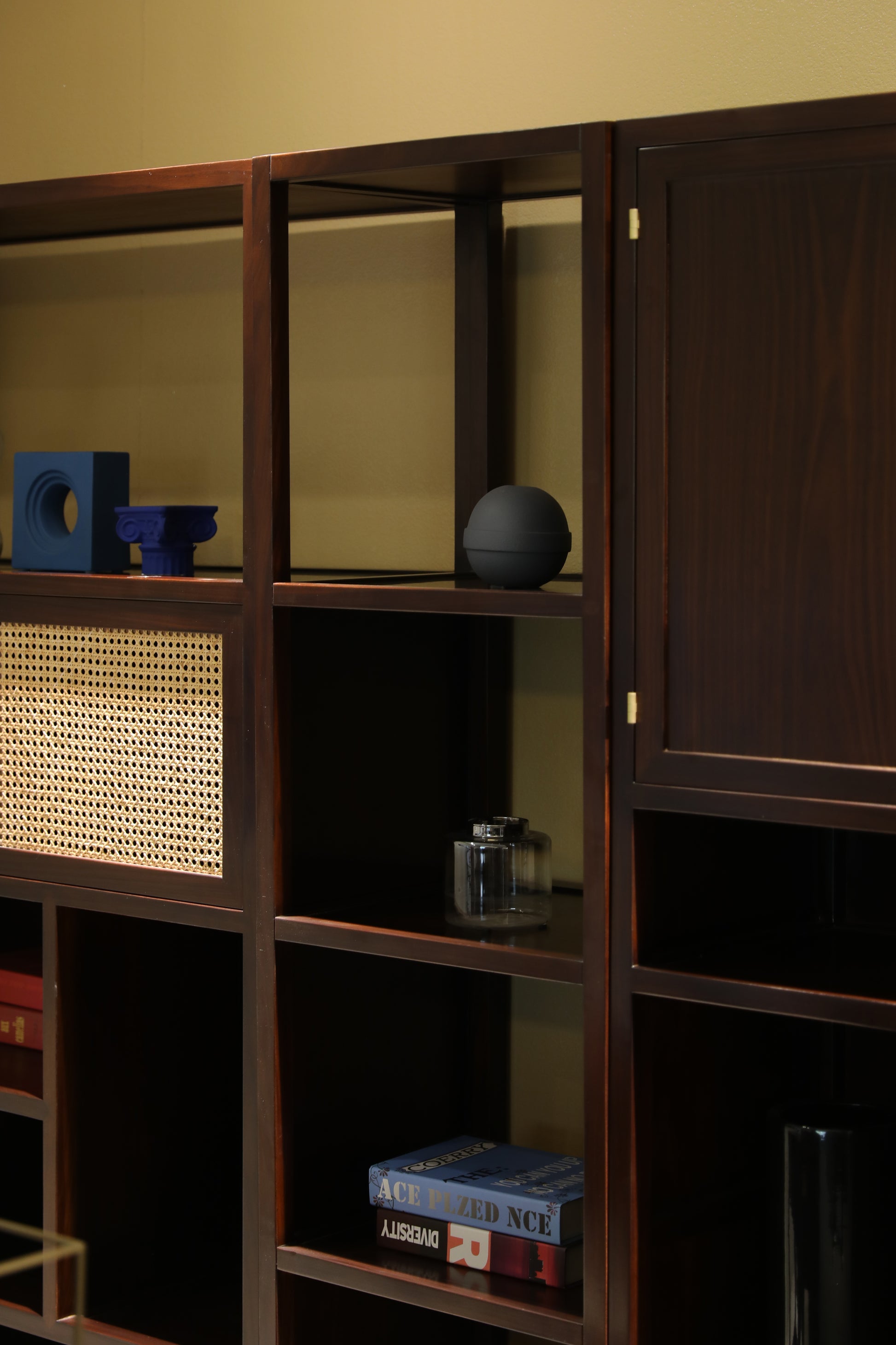 Handcrafted Modern Walnut Finish Wooden Storage Cabinet with Multi-Functional Shelves - SOHOO