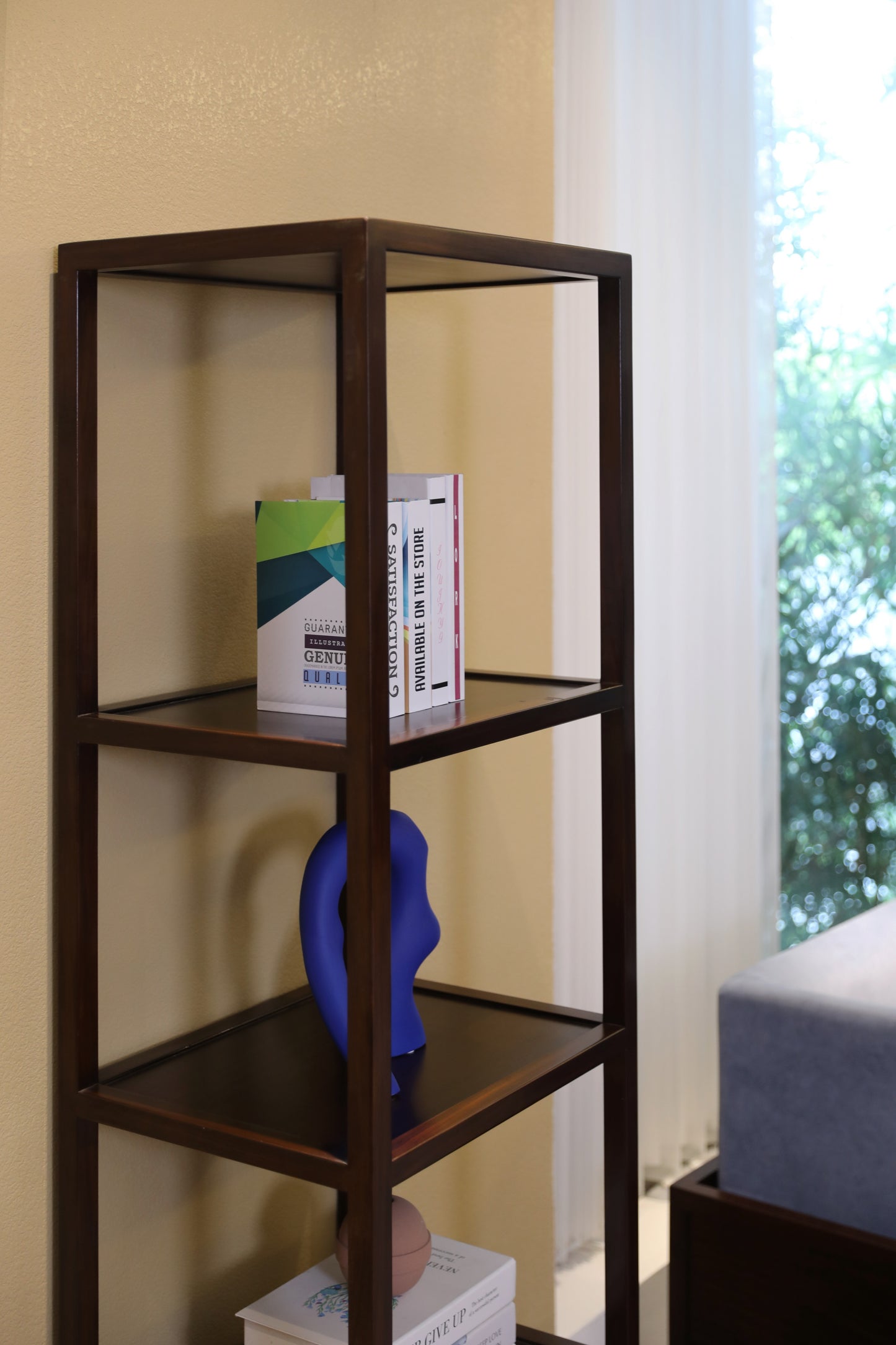 Handcrafted Modern Walnut Finish Wooden Storage Cabinet with Multi-Functional Shelves